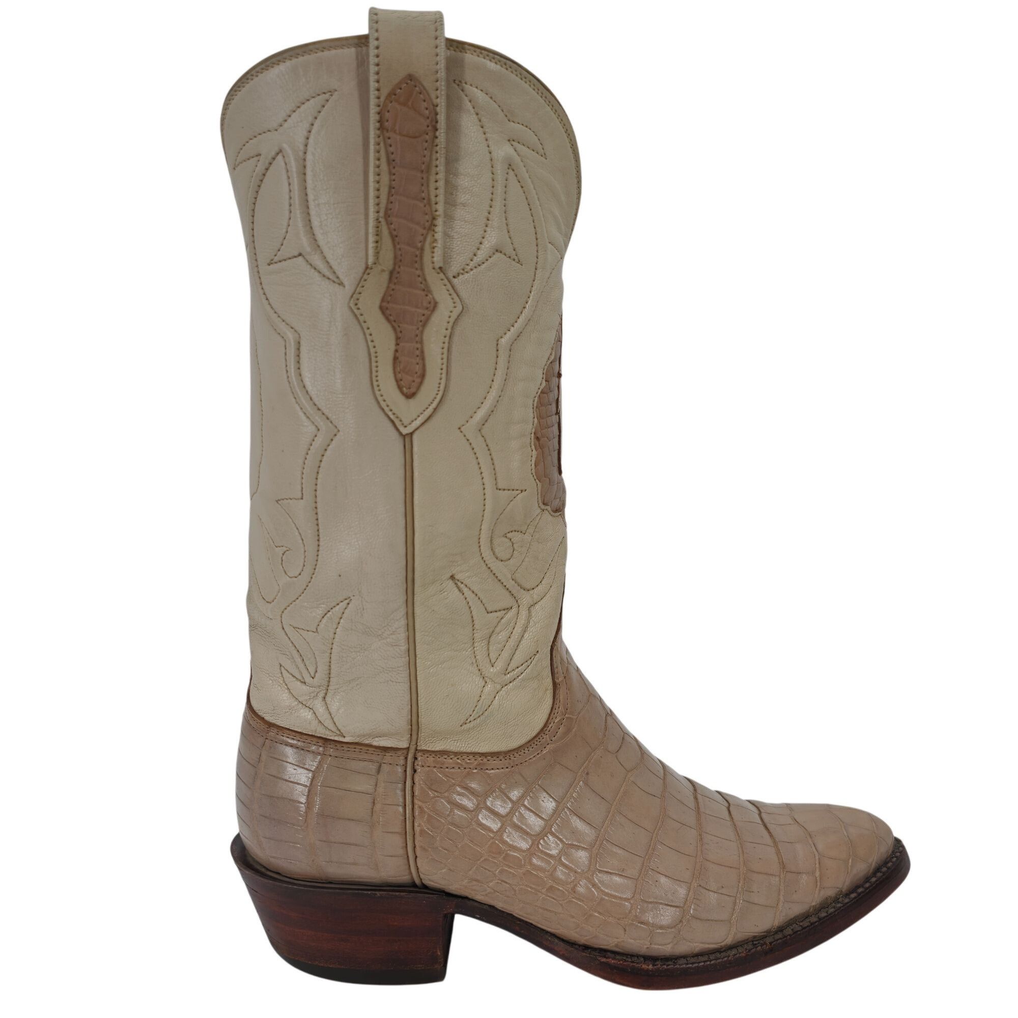 Blackjack Black Jack Exotic Alligator Men 7EE Beige Cream Cowboy Boots Size US 7 / EU 40 - 8 Thumbnail