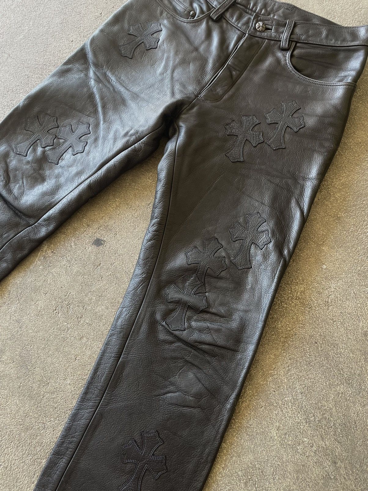 Chrome Hearts Chrome Hearts 1/1 23 Cross Patch Leather Pants Size US 32 / EU 48 - 6 Thumbnail