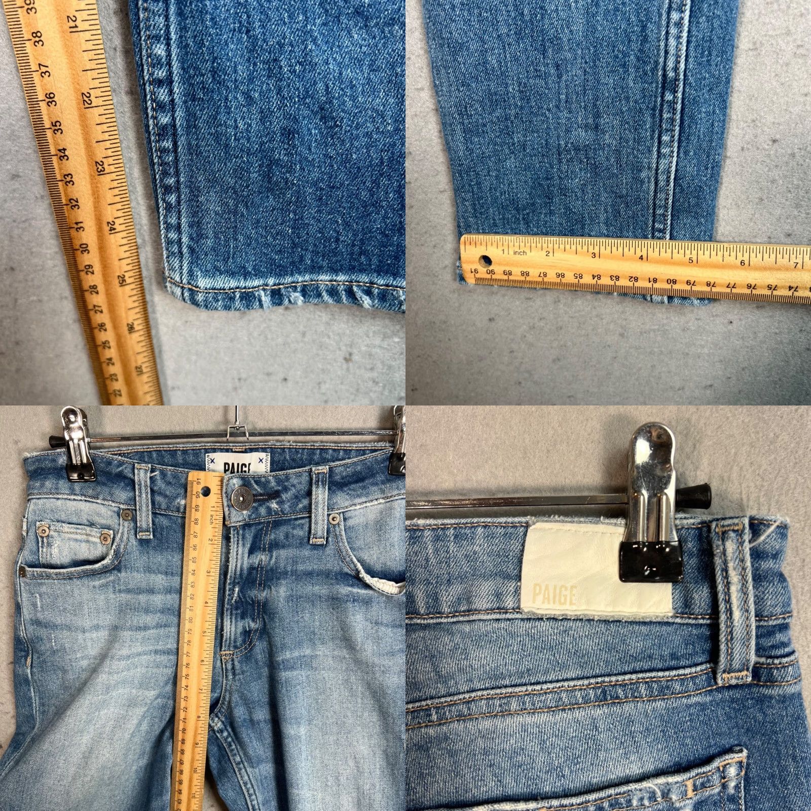 Paige VINTAGE Paige Slim Jeans Women’s Size 24 Blue Denim Distressed Stretch Skinny Pants Size 42" / US 20 - 8 Thumbnail