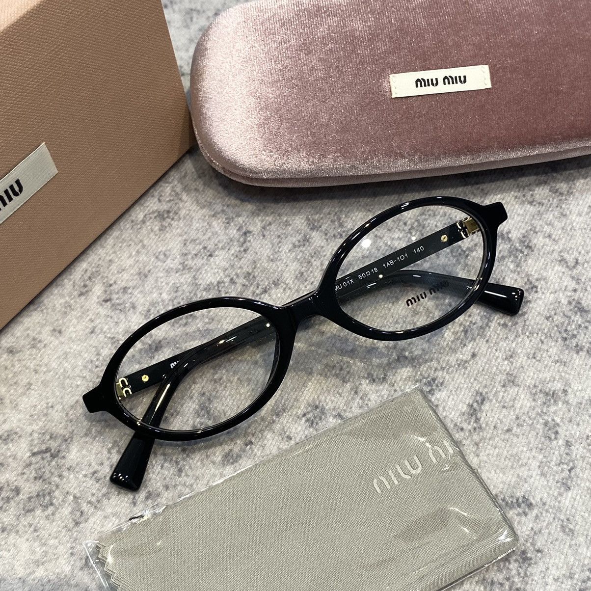 Miu Miu MIU MIU MU 01XV 1AB101 Eyewear BLACK Size ONE SIZE - 3 Thumbnail