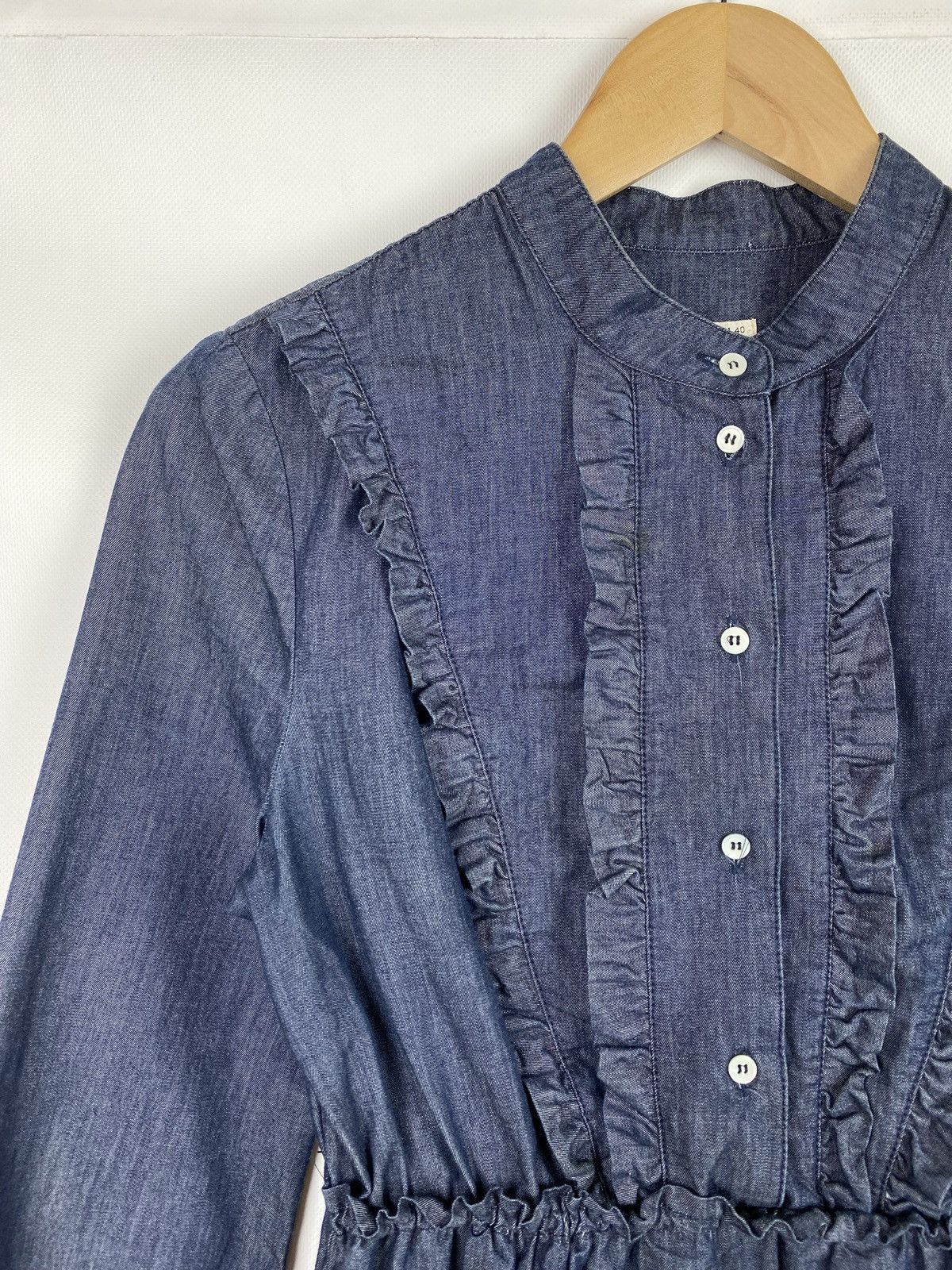 Miu Miu Miu Miu ladies long sleeve denim shirt dress size 40 blue Size S / US 4 / IT 40 - 4 Thumbnail