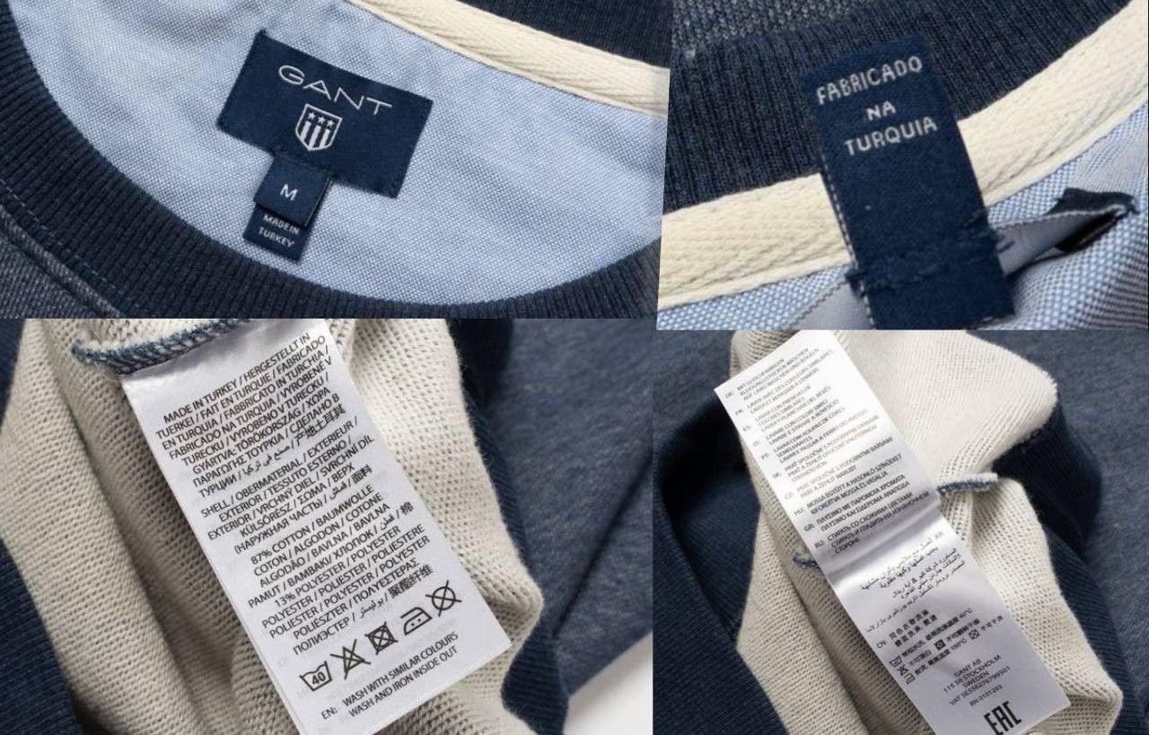 Gant 🔵 GANT Logo Blue Cotton Classic Crew Neck Sweatshirt Size US M / EU 48-50 / 2 - 3 Thumbnail