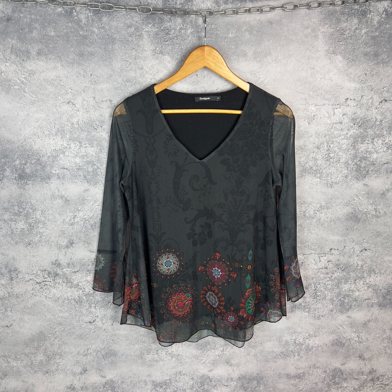 Desigual Desigual Blouse Women's Size M Black Long Sleeve` Size M / US 6-8 / IT 42-44 - 1 Thumbnail