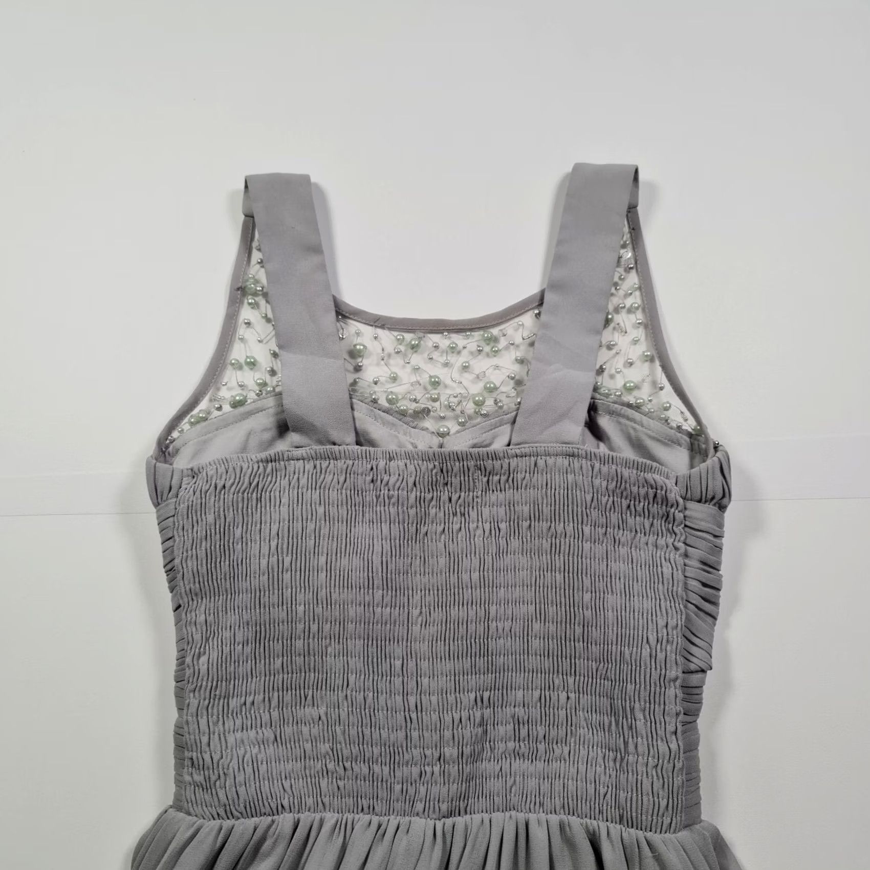 Vintage Little Mistress Womens Maxi Dress Grey UK 8 Sleeveless Embellished Gown XS Size M / US 6-8 / IT 42-44 - 5 Thumbnail