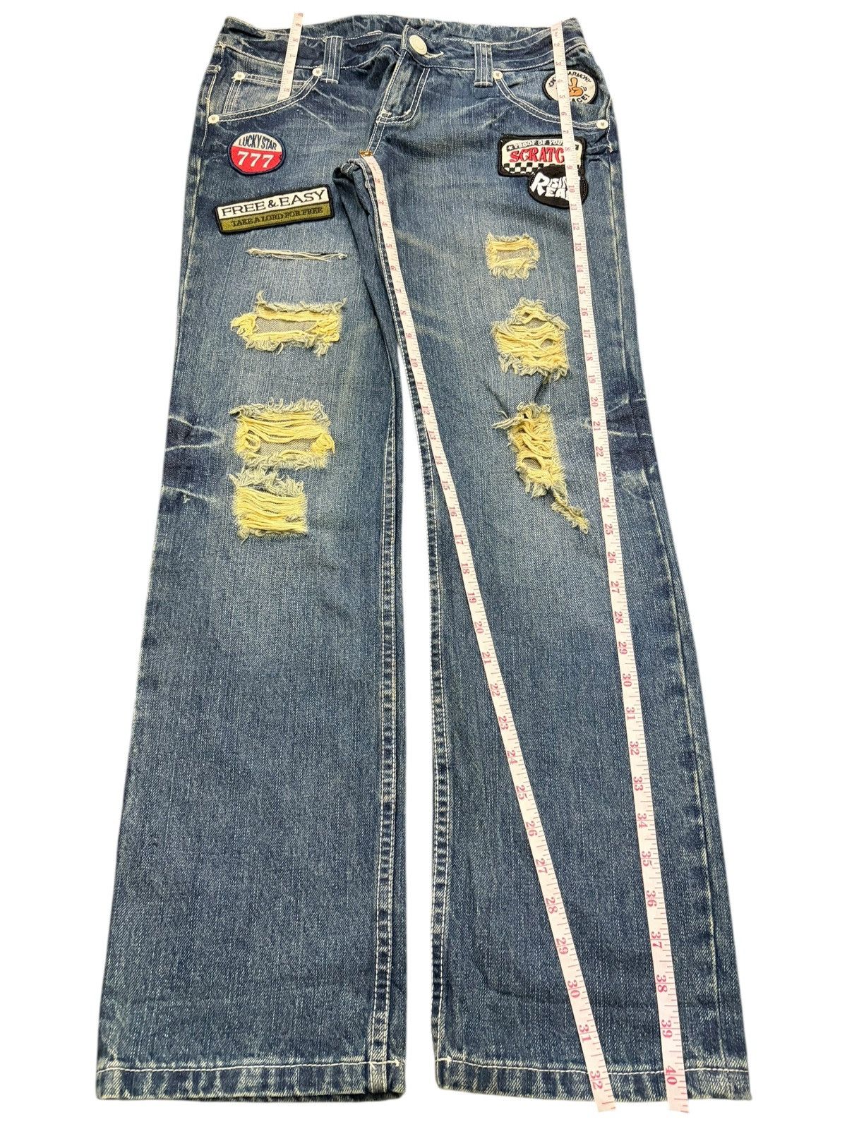 Ksubi Vintage Japanese Brand Rusty Wash Patch Distress Jeans Size 31" - 7 Thumbnail
