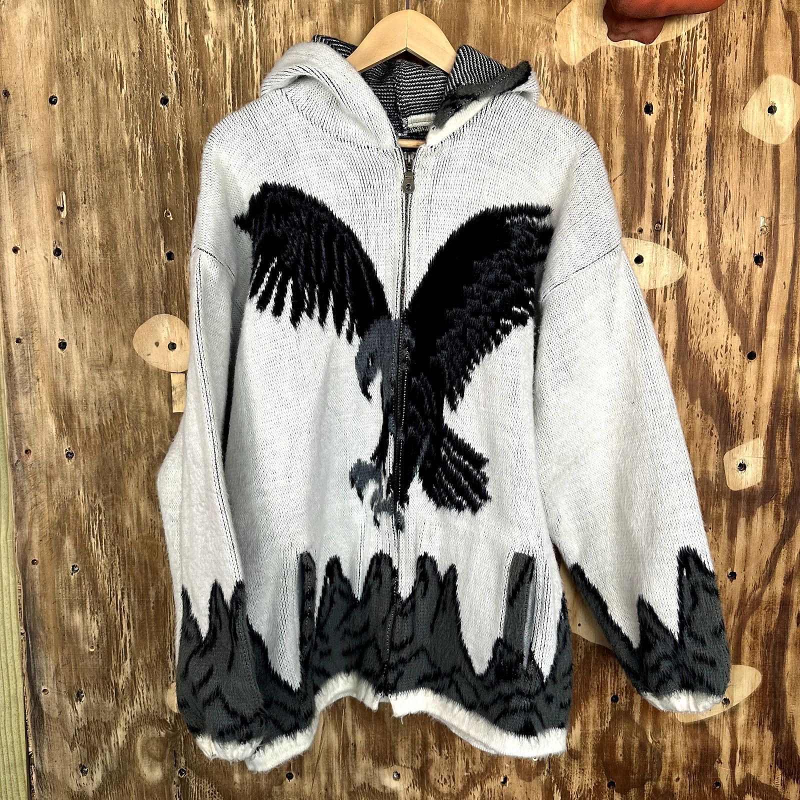 Japanese Brand Tejidos Ruminahui Wool Alpaca Zip-up Hoodie Eagle Size XL Size US XL / EU 56 / 4 - 3 Thumbnail