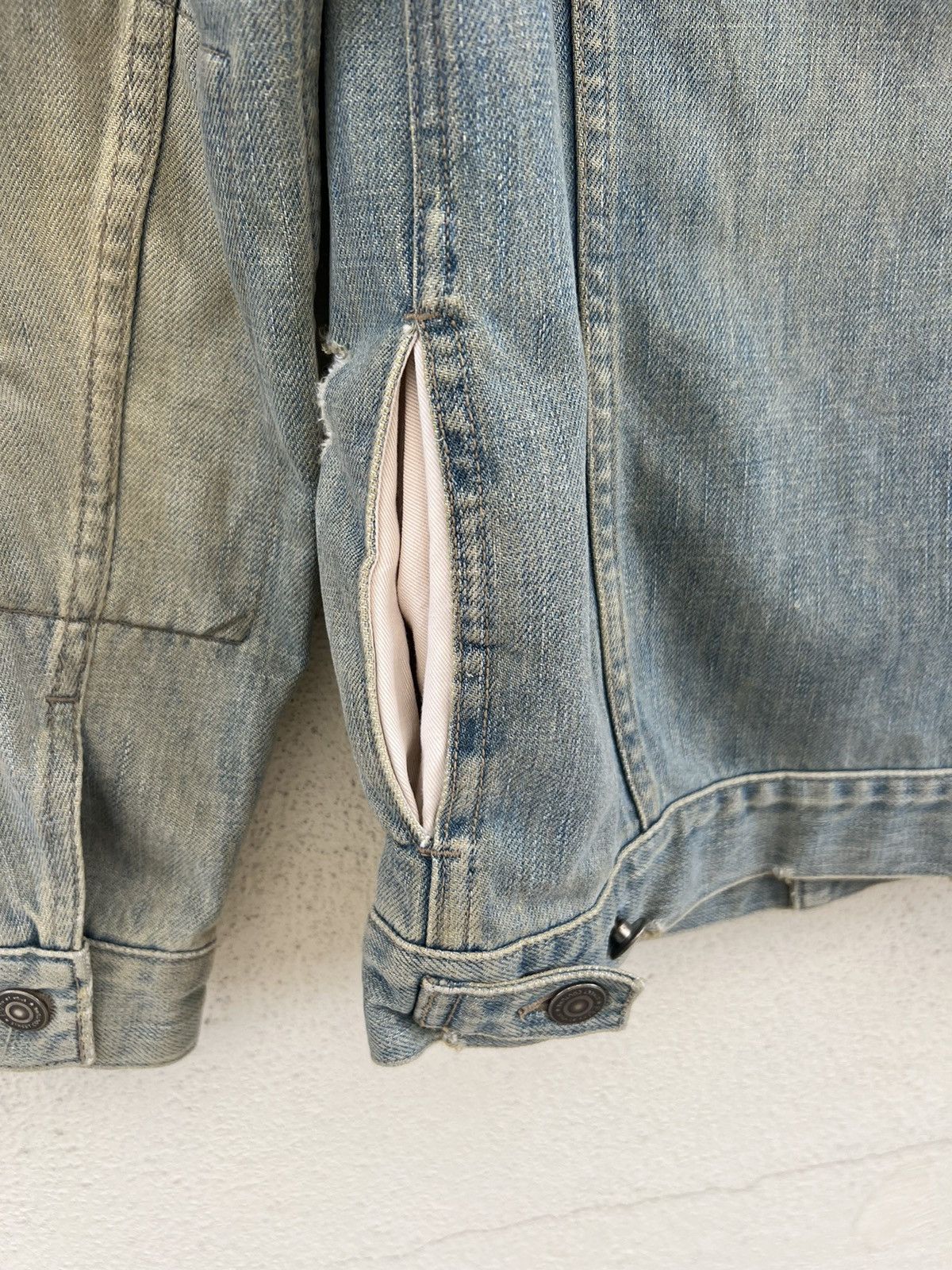 Vintage Et Vous Distress Mud Denim 4 Pocket Trucker Jacket