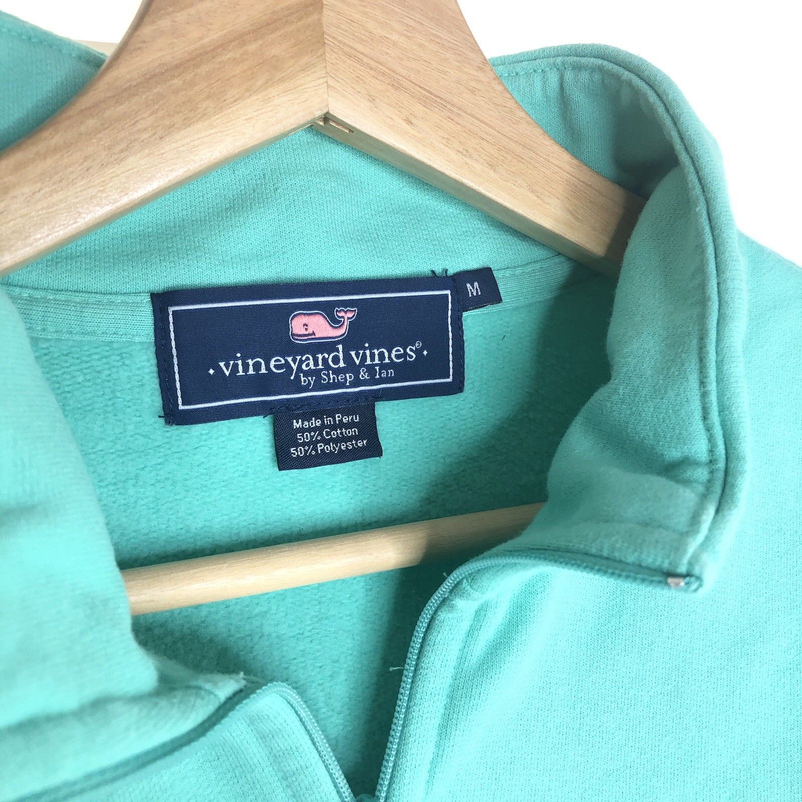 Vineyard Vines Saltwater Mens Mint Sweatshirt M Pima Whale 1/4 Zip Size US M / EU 48-50 / 2 - 2 Thumbnail