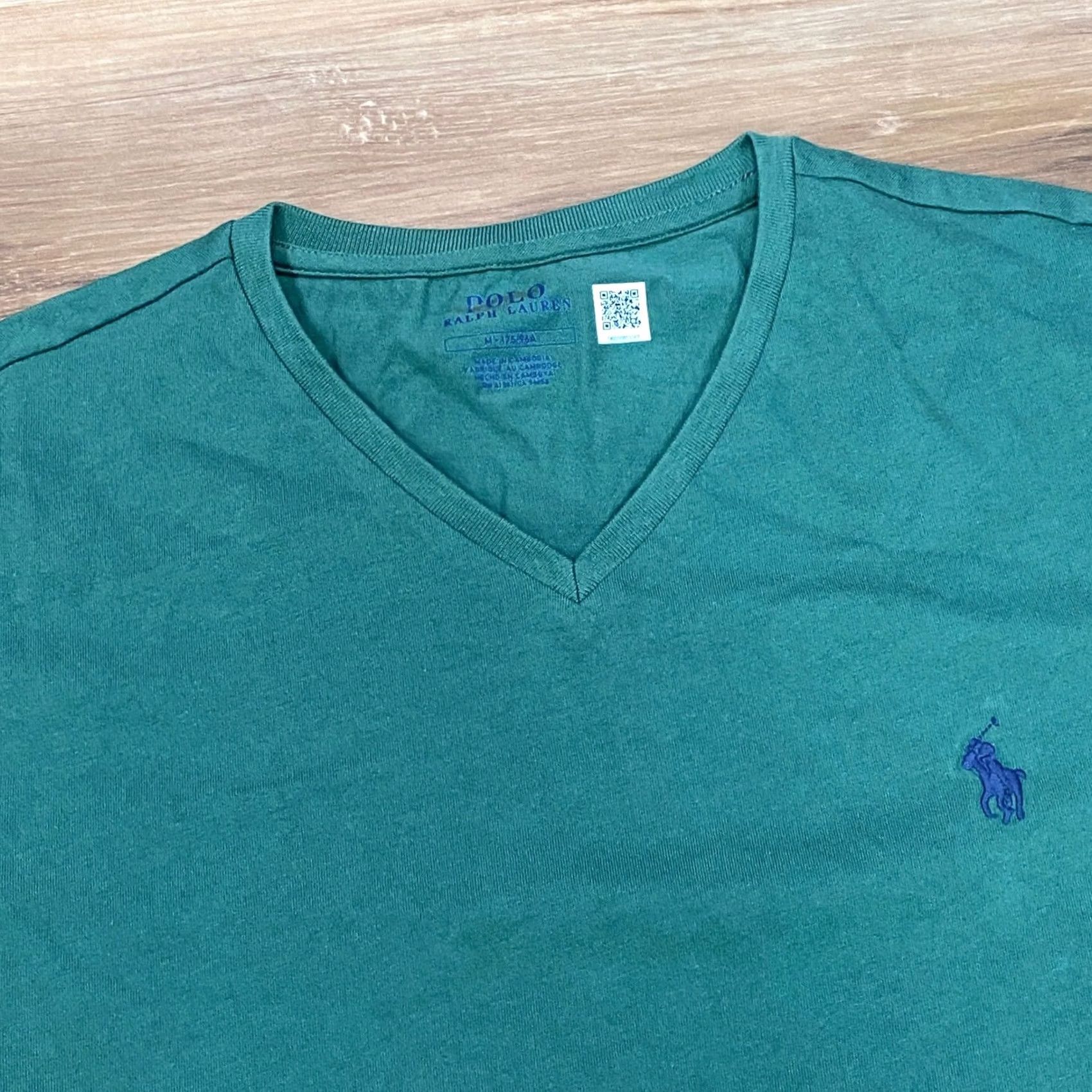 Polo Ralph Lauren Polo Ralph Lauren Green Cotton V-Neck T-Shirt Men Medium Classic Heritage Casual Size US M / EU 48-50 / 2 - 2 Thumbnail