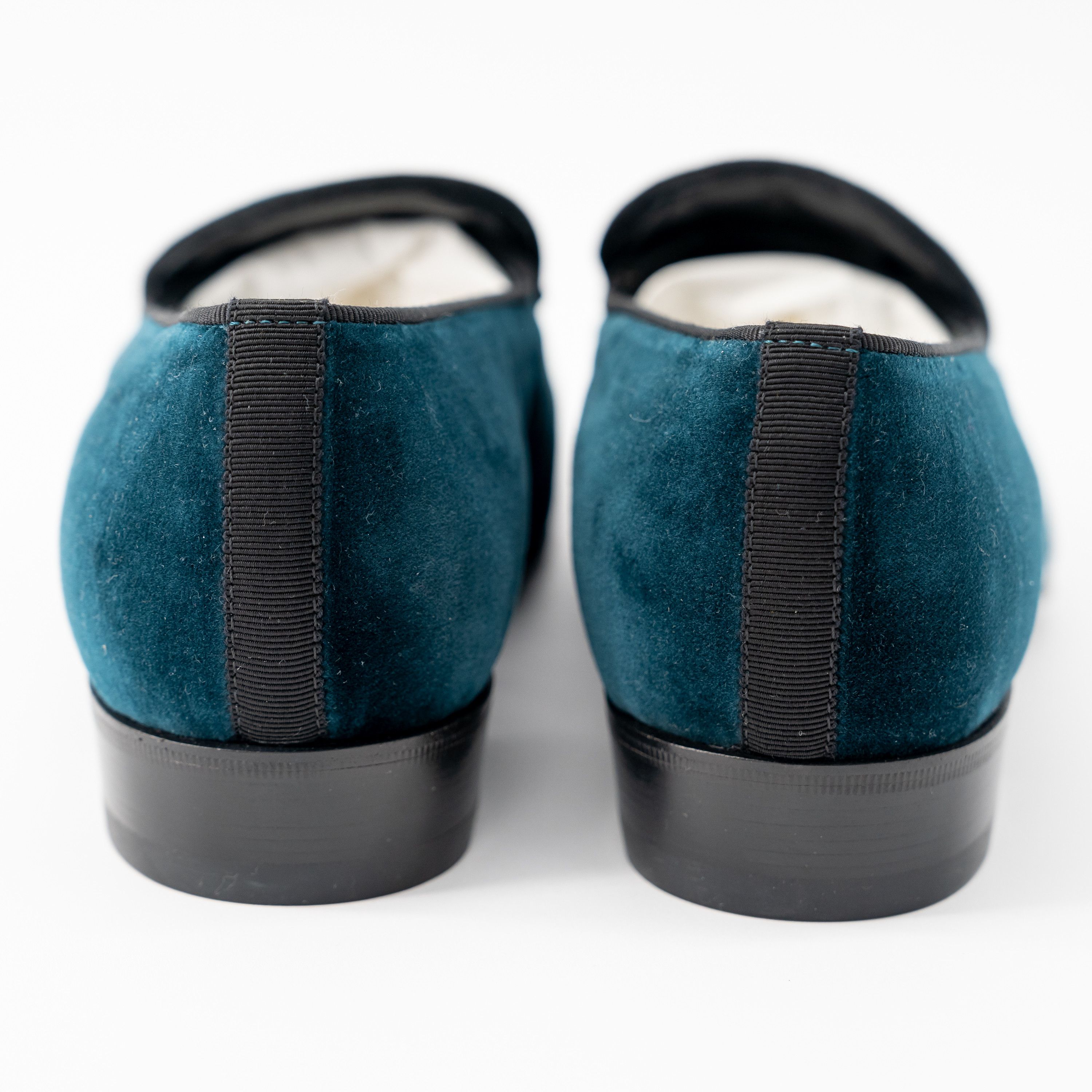 Gucci 9G - Gucci Velvet Loafers Tassel GG Blue Green Moccasins Size US 9.5 / EU 42-43 - 4 Thumbnail