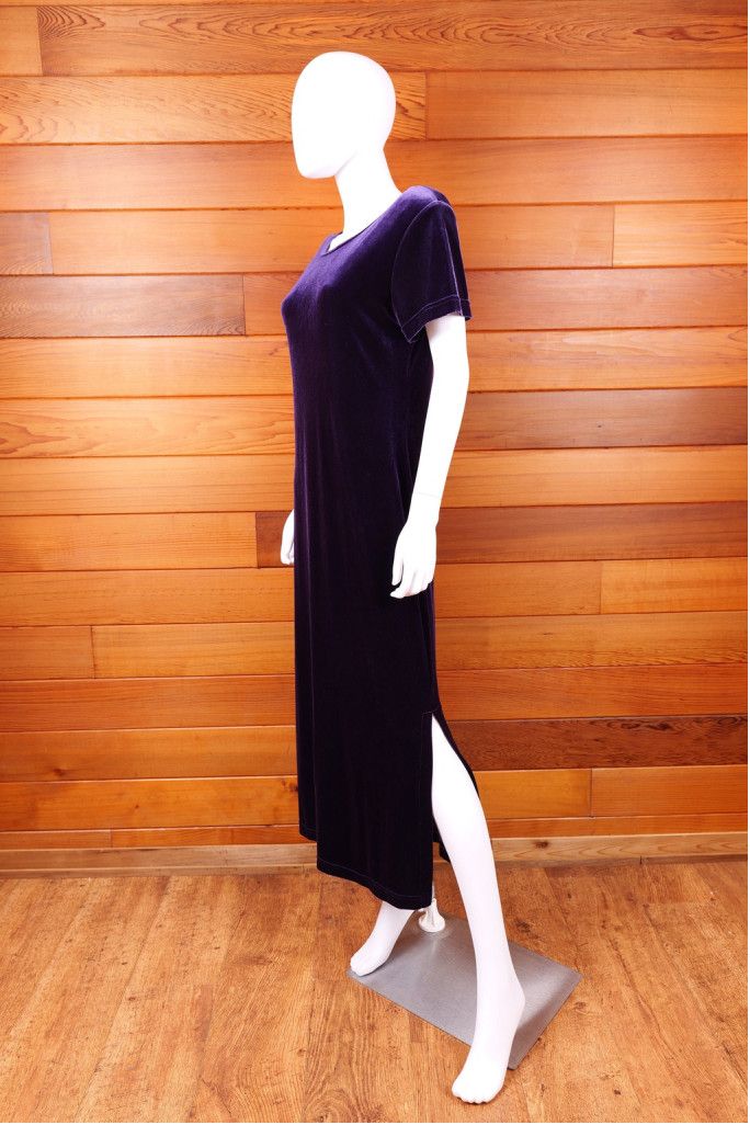 Vintage 90’s Purple Velvet Body Con Long Maxi Dress Size M / US 6-8 / IT 42-44 - 5 Thumbnail