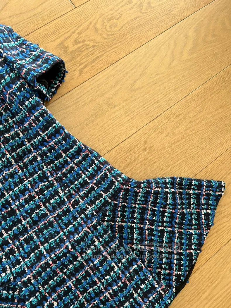 Louis Vuitton Louis Vuitton Royal Blue Woven Short Sleeve Dress Size XS / US 0-2 / IT 36-38 - 4 Thumbnail