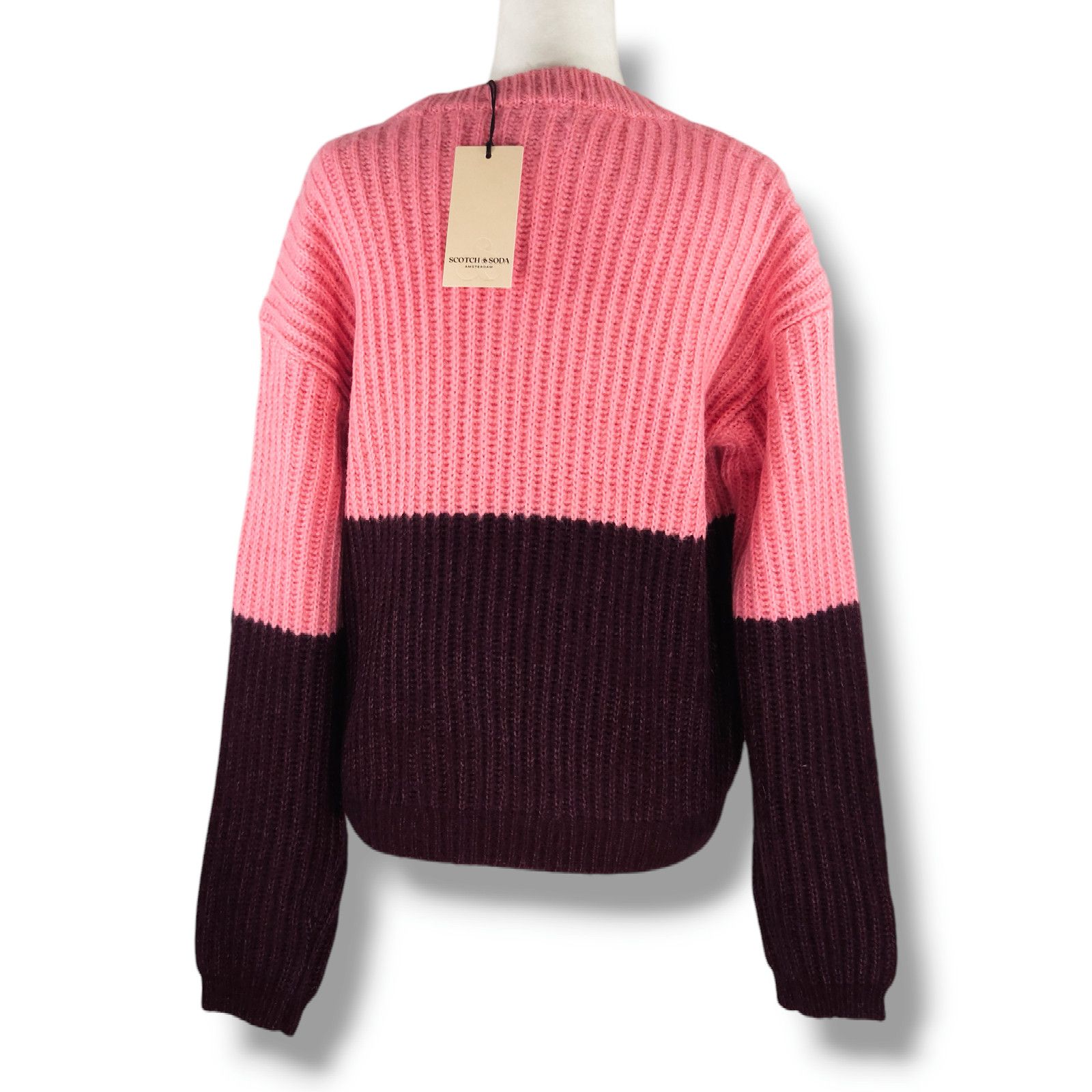 Scotch & Soda NWT Scotch & Soda Color Block Sweater Sz. L Pink Burgundy Size L / US 10 / IT 46 - 3 Thumbnail