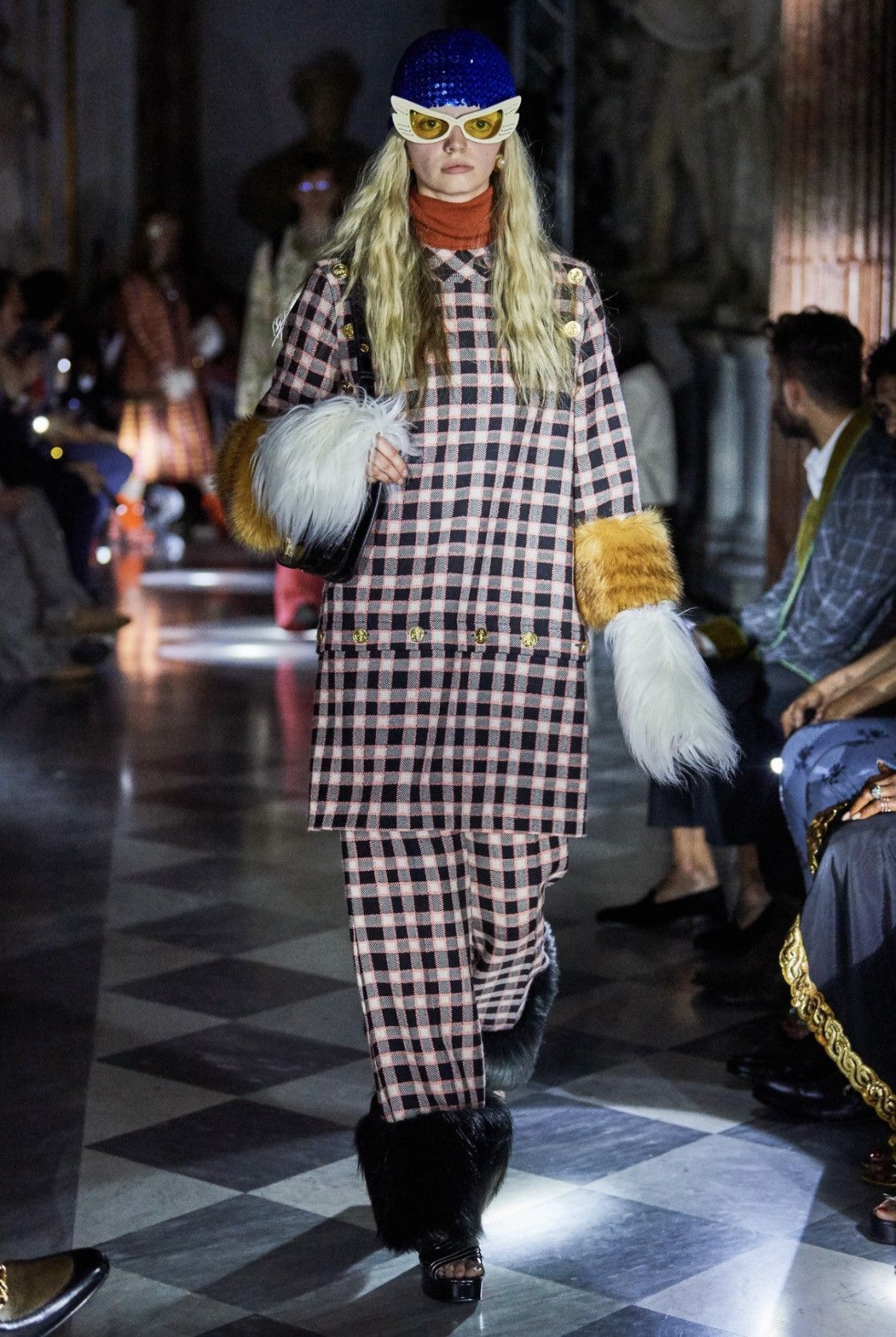 image of Runway Sequined Hat Gucci in Blue, Men's
