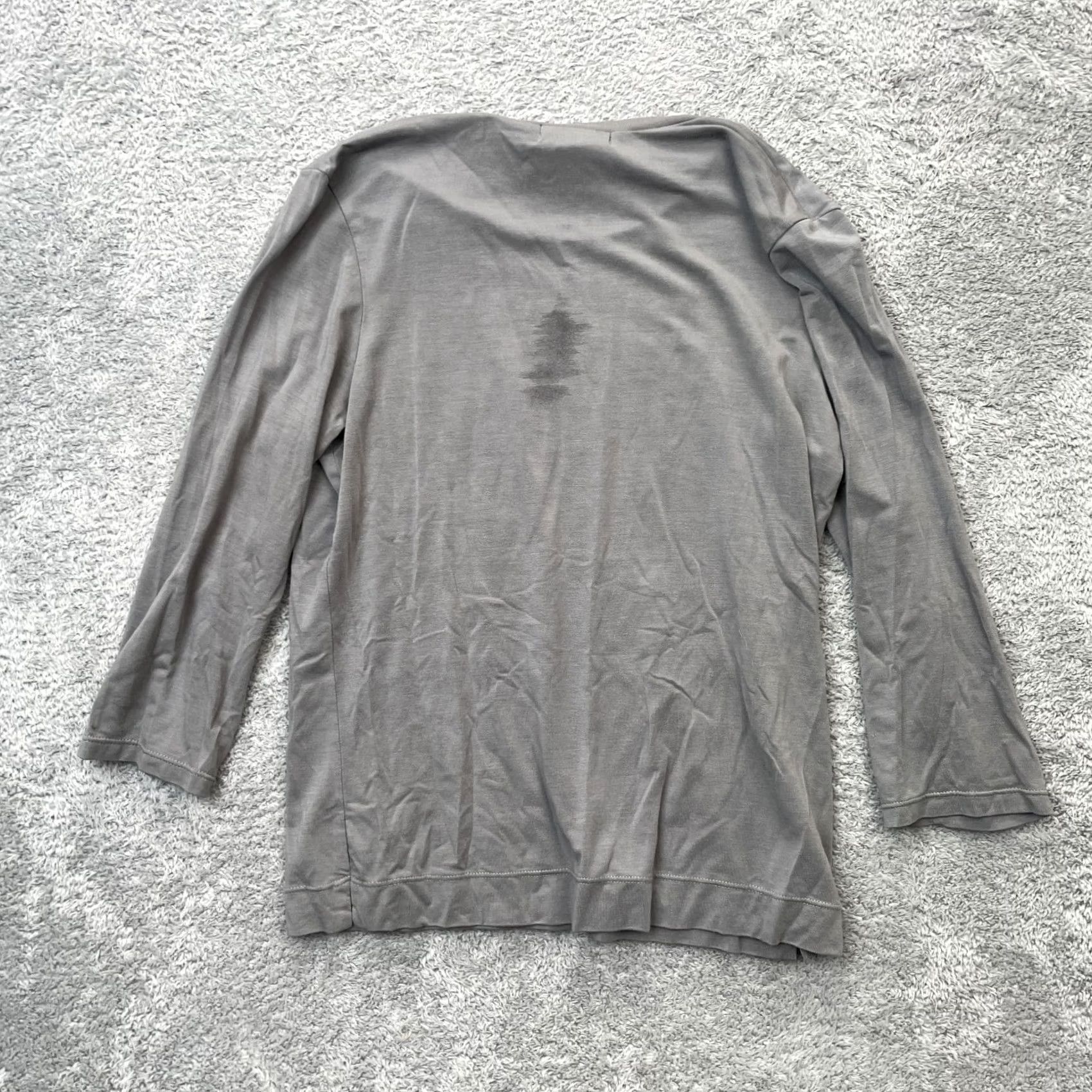 Banana Republic VINTAGE Banana Republic Blouse Womens Medium Gray Round Neck Stretch Semi Fitted Top Size M / US 6-8 / IT 42-44 - 2 Thumbnail