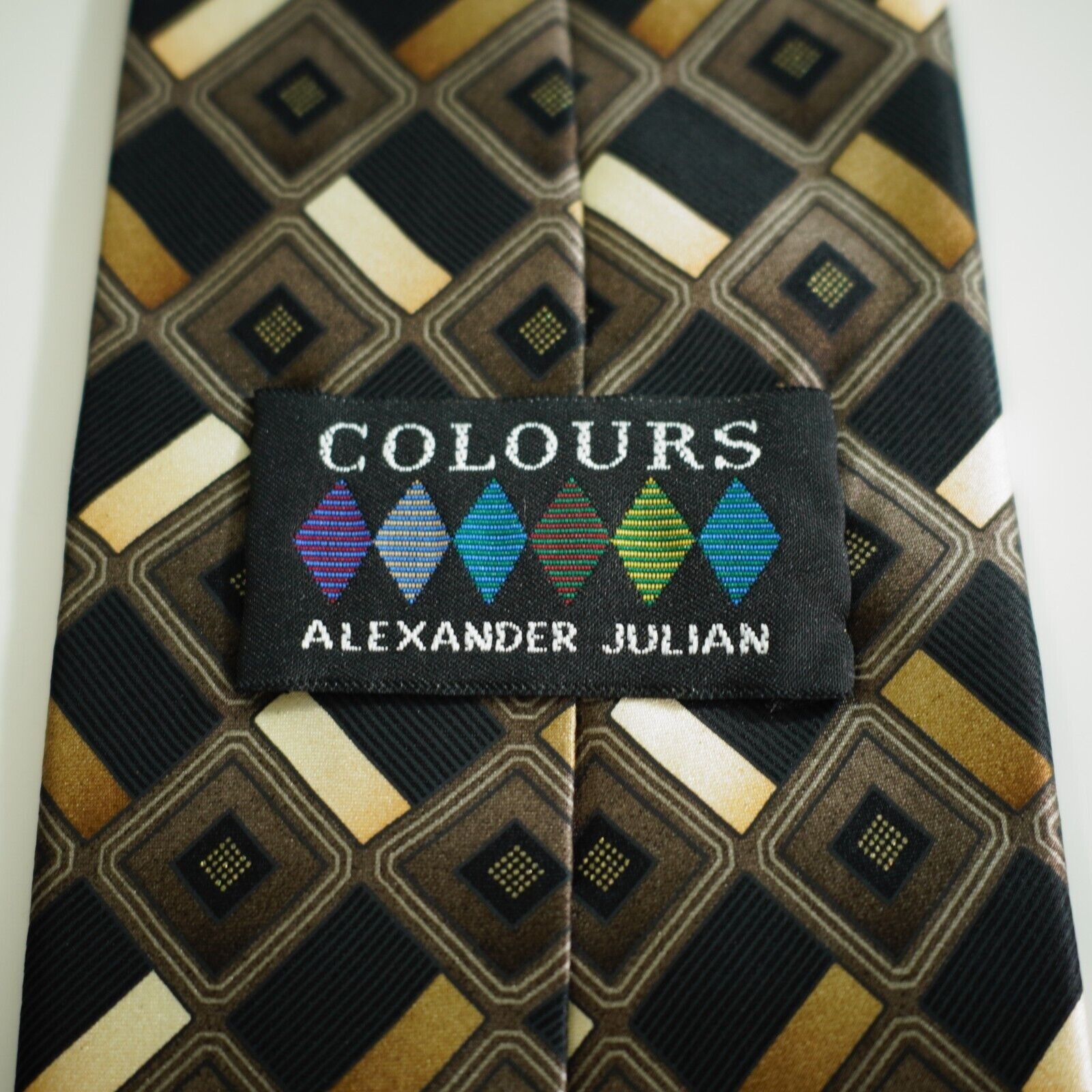 Alexander Julian Alexander Julian Colours Black Beige Tan Geometric Print Wid Size ONE SIZE - 3 Thumbnail