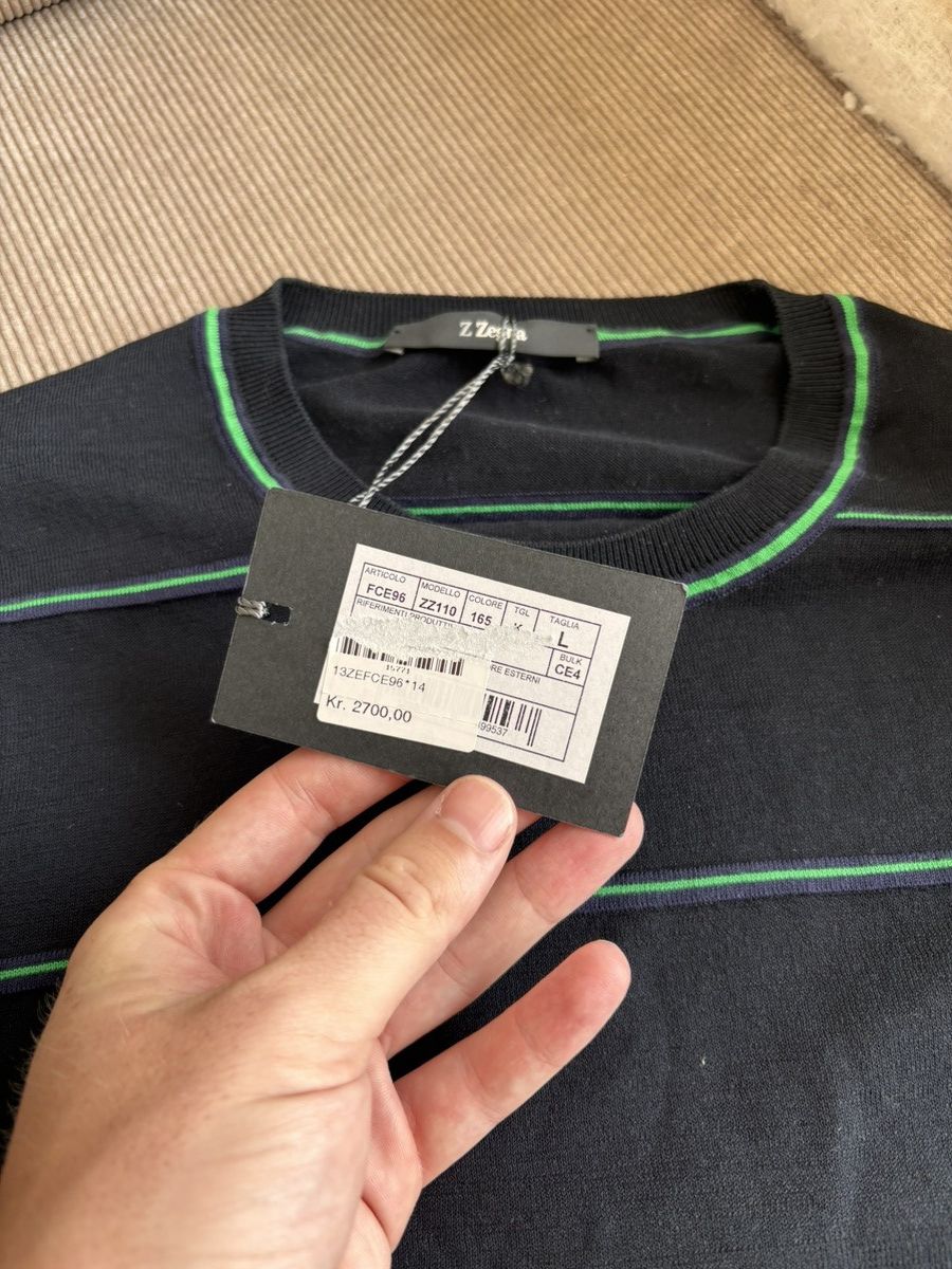 Z Zegna Striped Dark Blue Z Zegna Knit Sweater Size US L / EU 52-54 / 3 - 3 Thumbnail