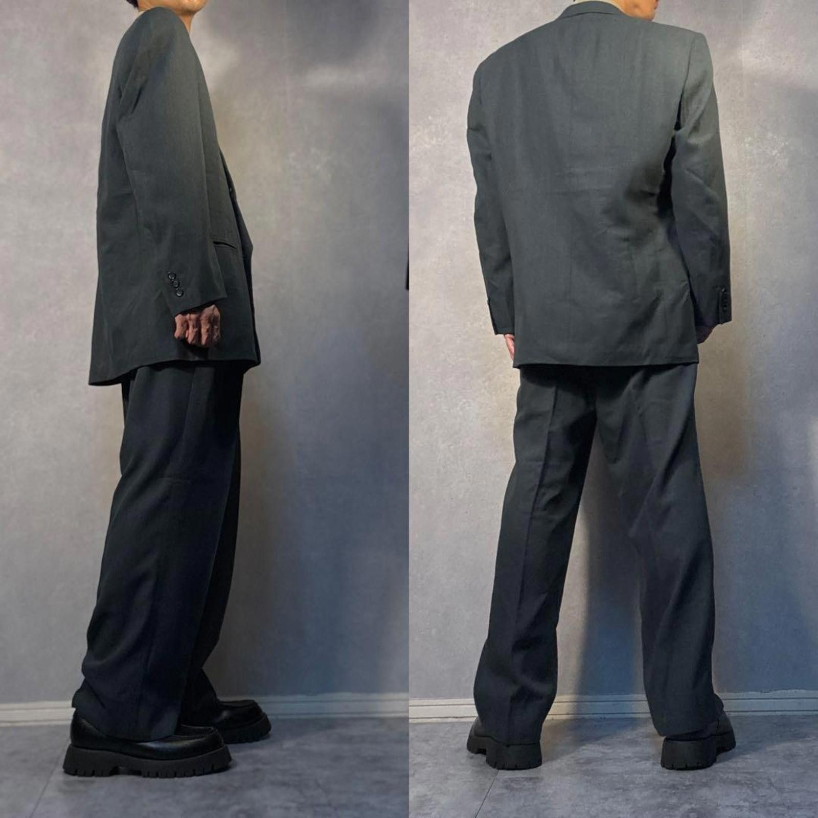 Lanvin Lanvin - Men's Classic Double-Breasted Suit in Dark Grey Size 38R - 2 Thumbnail
