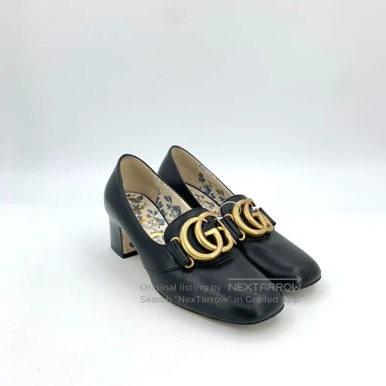 Other Gucci Black square logo thick heel high heels Size US 4.5 / IT 34.5 - 2 Thumbnail