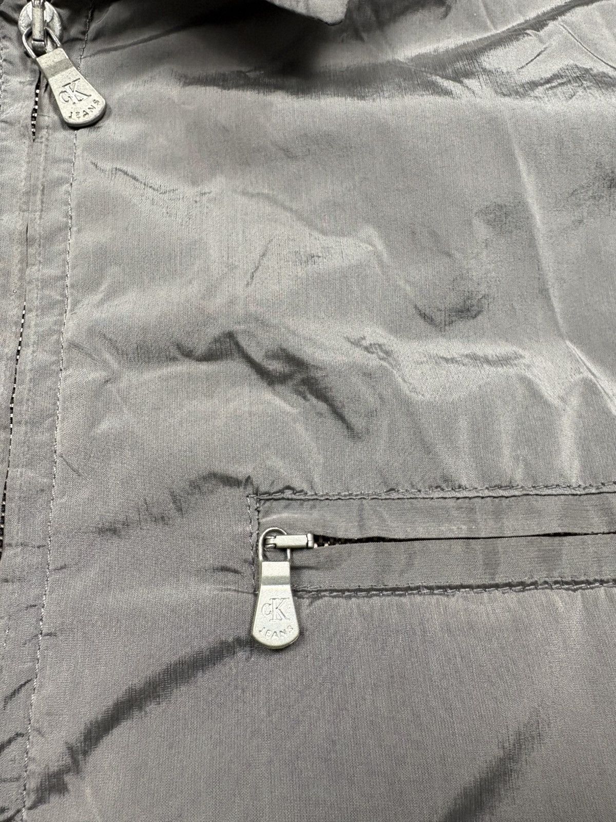 Calvin Klein Calvin Klein Jeans Nylon Metal Silver Jacket Vintage 00s Y2K Size US M / EU 48-50 / 2 - 5 Thumbnail