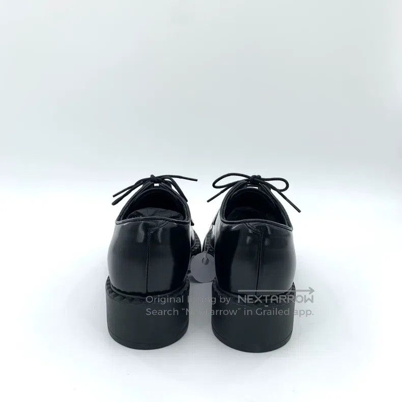 Prada Prada Black leather lace-laced casual flat loafers Size US 4.5 / IT 34.5 - 4 Thumbnail