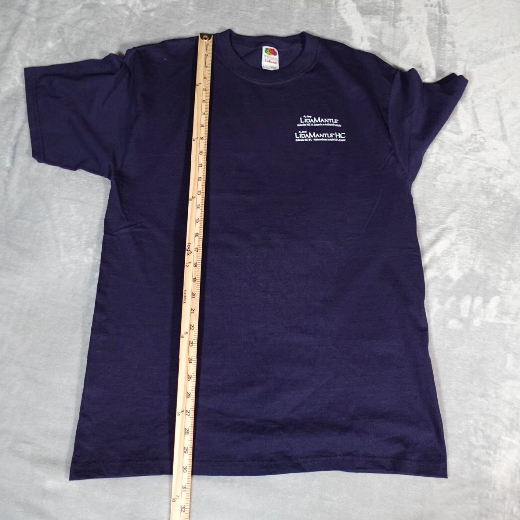 Fruit Of The Loom VINTAGE Fruit of the Loom Graphic T Shirt Mens Large Slim Fit Blue Double Sided Y2K Mens Size US L / EU 52-54 / 3 - 7 Thumbnail