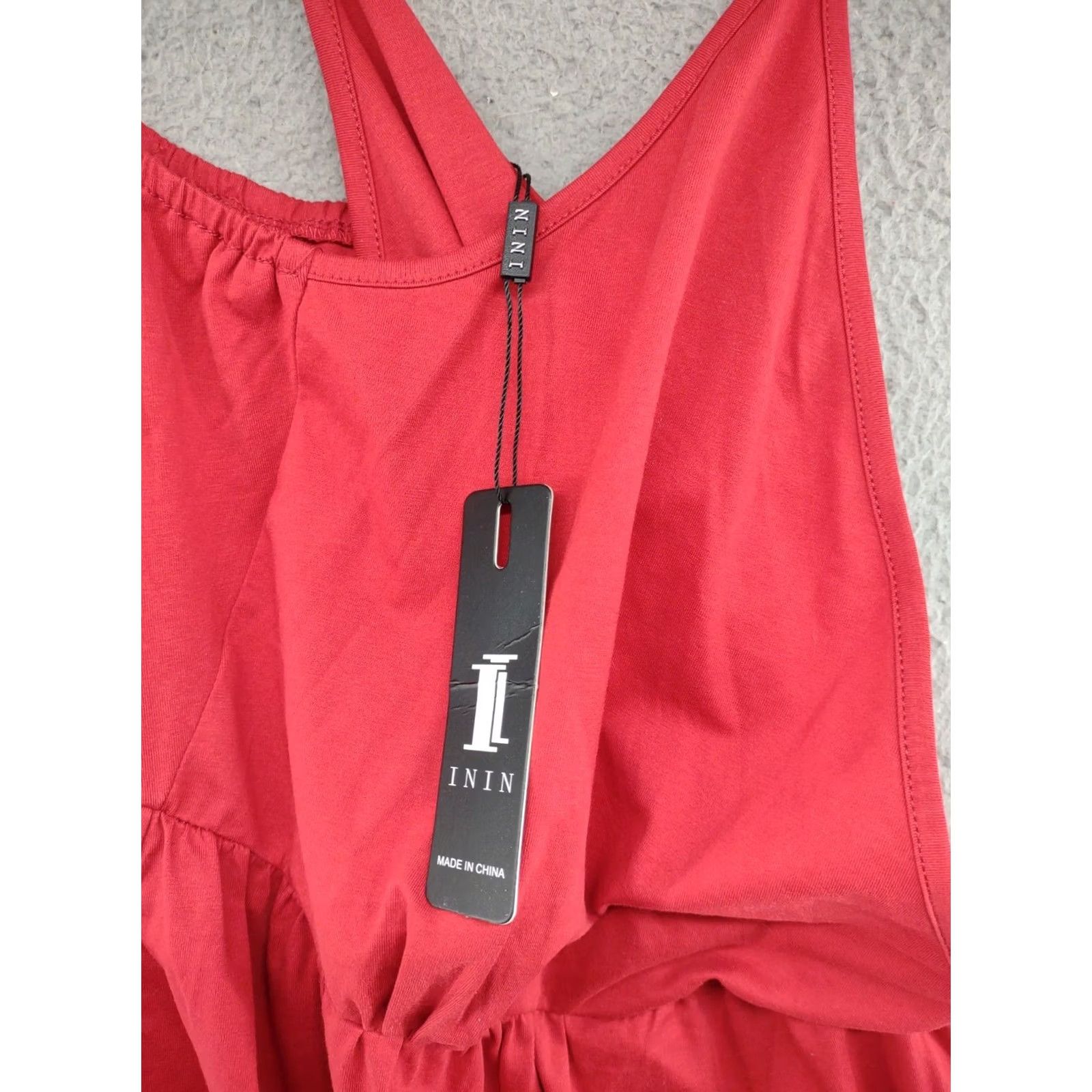 Vintage ININ Women's Side Slit Long Red Dress Maxi Dress in Size M New with Tags Size M / US 6-8 / IT 42-44 - 2 Thumbnail