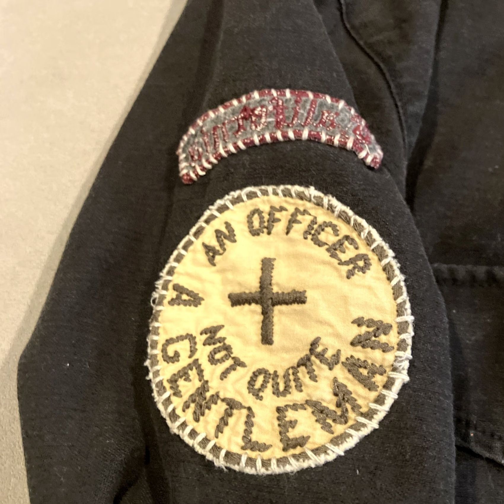 Juicy Couture VINTAGE Juicy Couture Black Military Jacket AN OFFICER NOT QUITE A GENTLEMAN XL Jacket Mens Military Jacket Black XL Juicy Couture Size US XL / EU 56 / 4 - 2 Thumbnail