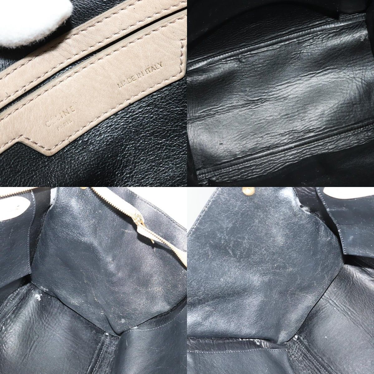 Celine CELINE Trapeze Hand Bag Leather Suede Beige Black Gold Size ONE SIZE - 12 Thumbnail