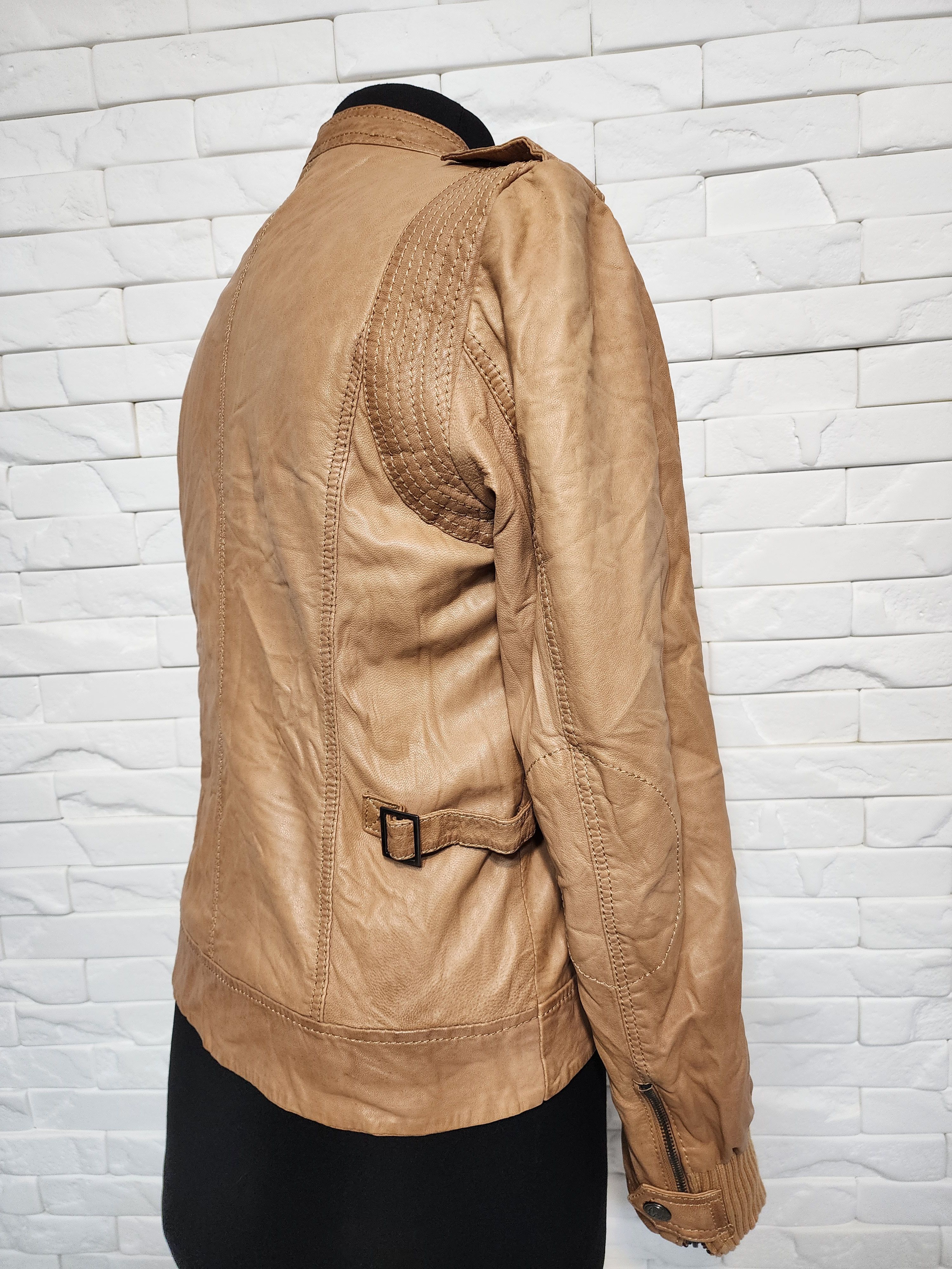 Designer Women's Brown Leather Sports Jacket Size L / US 10 / IT 46 - 5 Thumbnail