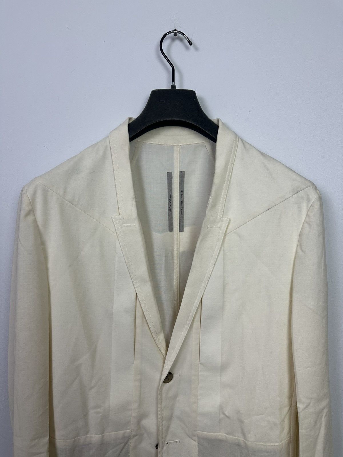 Rick Owens SS22 ‘FOGACHINE’ Zanlight Wool Fogpocket Blazer Size US M / EU 48-50 / 2 - 2 Thumbnail