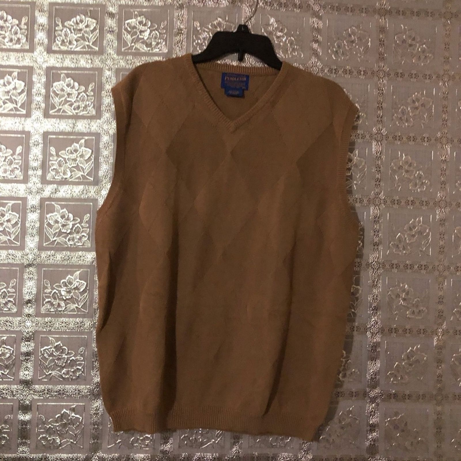 Pendleton Pendleton 100% Cotton Brown Sweater Vest Size US XL / EU 56 / 4 - 2 Thumbnail