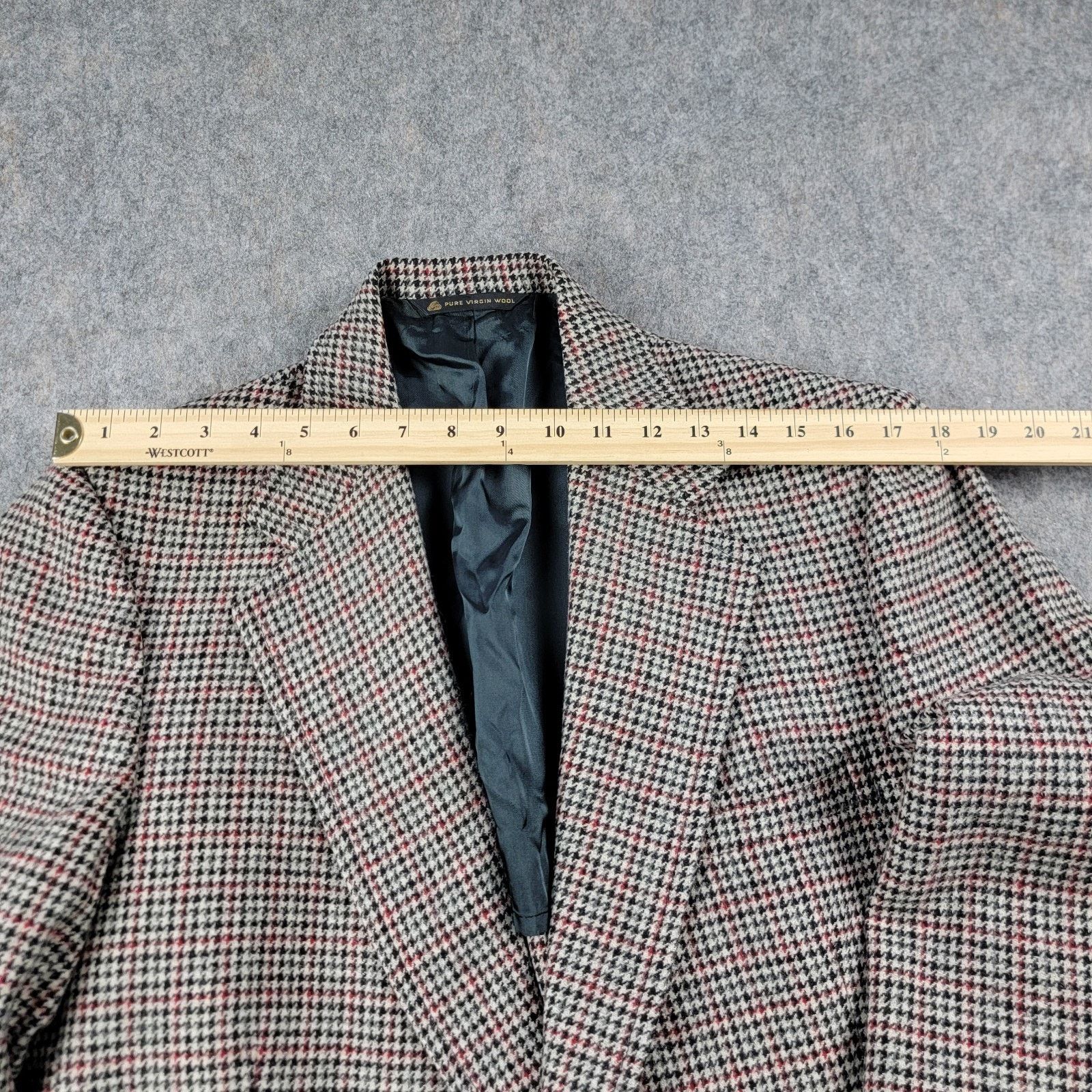 Hart Schaffner Marx Hart Schaffner & Marx Houndstooth Wool Blazer Sport Coat Size 40L - 6 Thumbnail