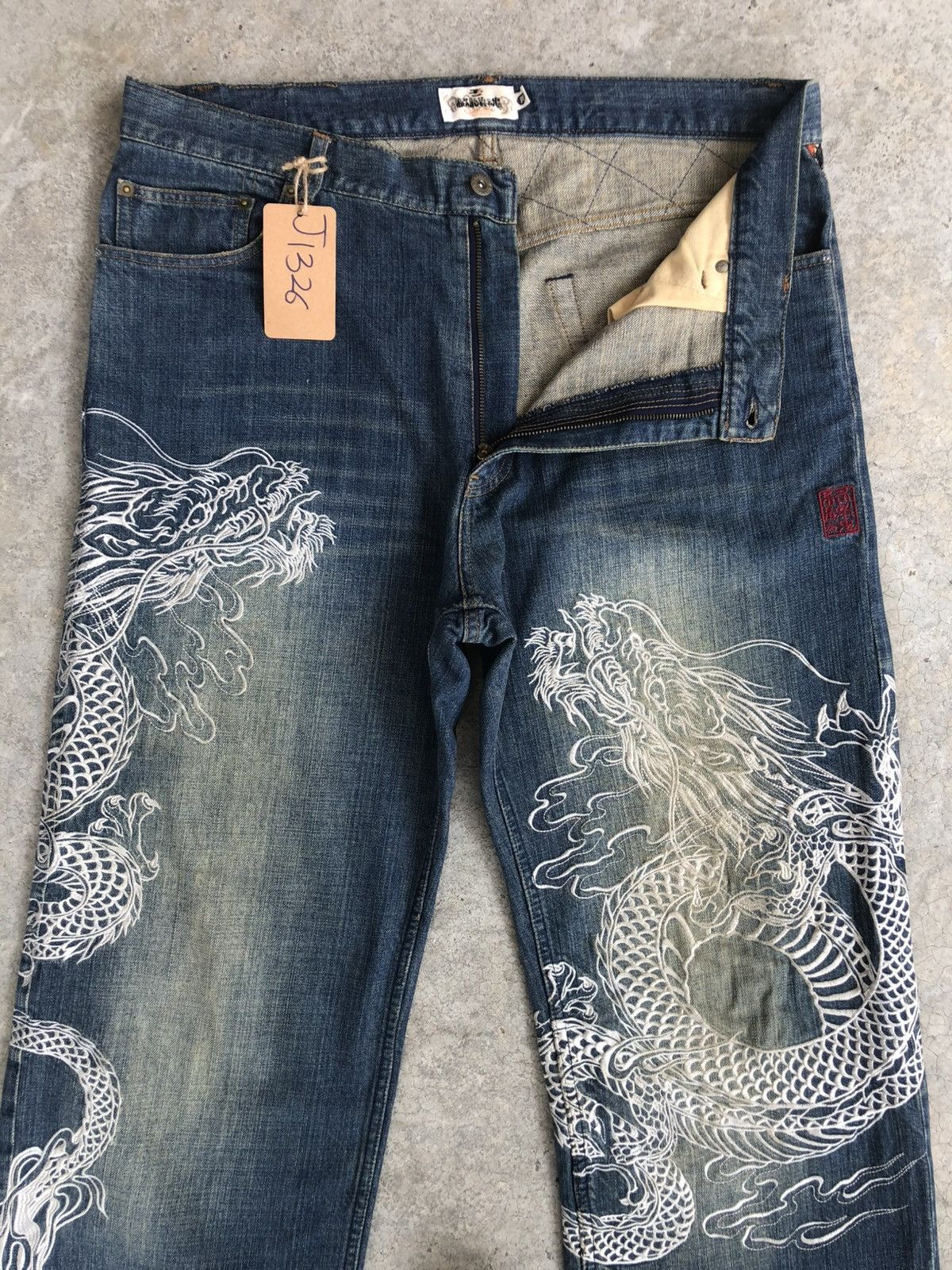 Karakuri Tamashii Karakuri Tamashii Embroidered Jeans Distressed Deni Size US 38 / EU 54 - 3 Thumbnail