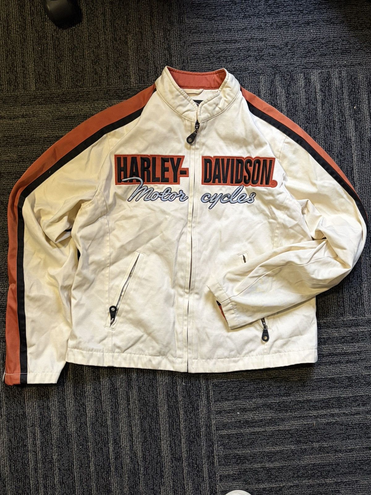 Harley Davidson 2000s WHITE JACKET PREFECT CONDITION Size US M / EU 48-50 / 2 - 1 Thumbnail