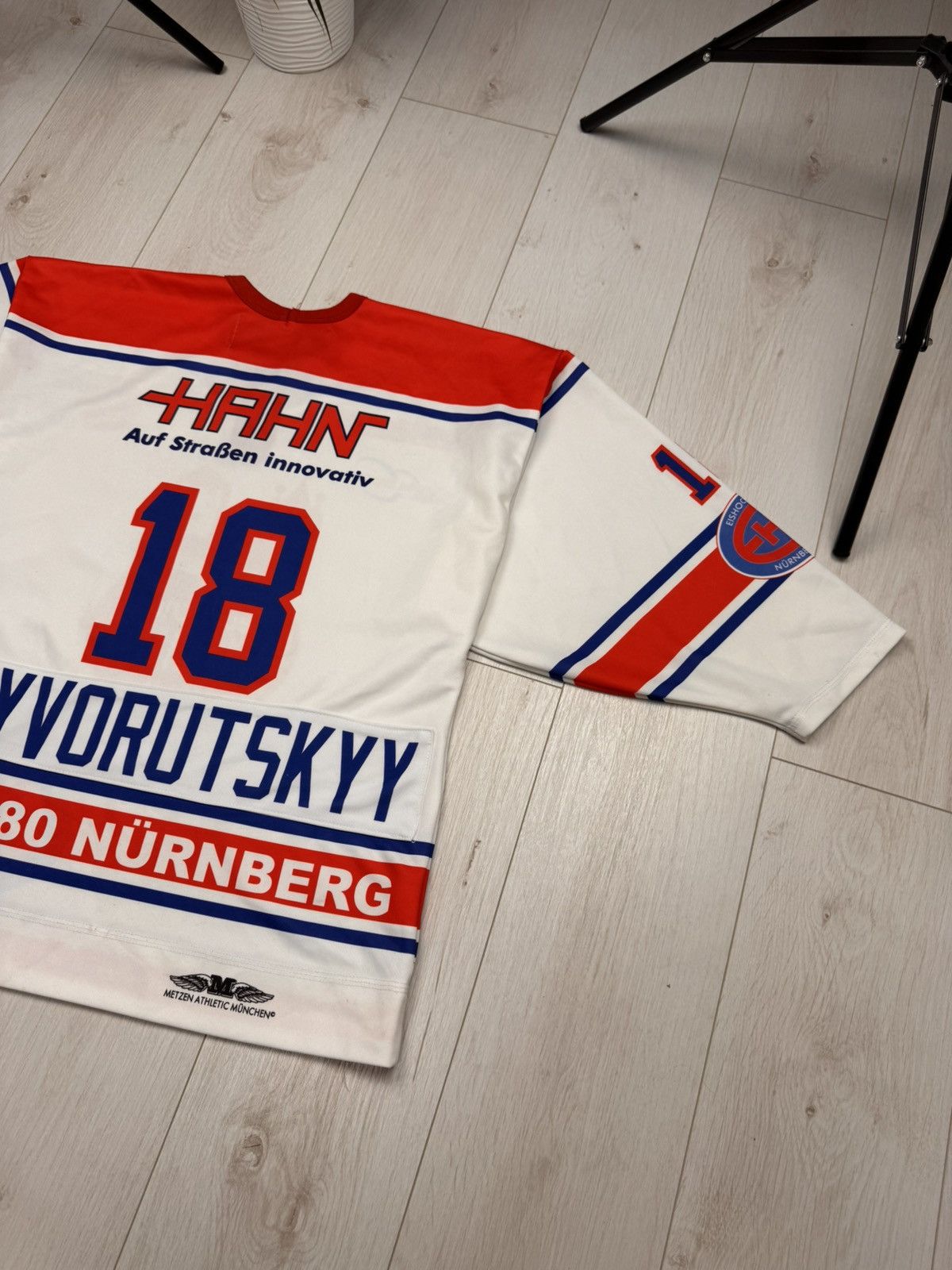 NHL MATCHWORN 2000s Nurnberg Ice Tigers KRYVORUTSKYY #18 Jersey Size US M / EU 48-50 / 2 - 11 Thumbnail