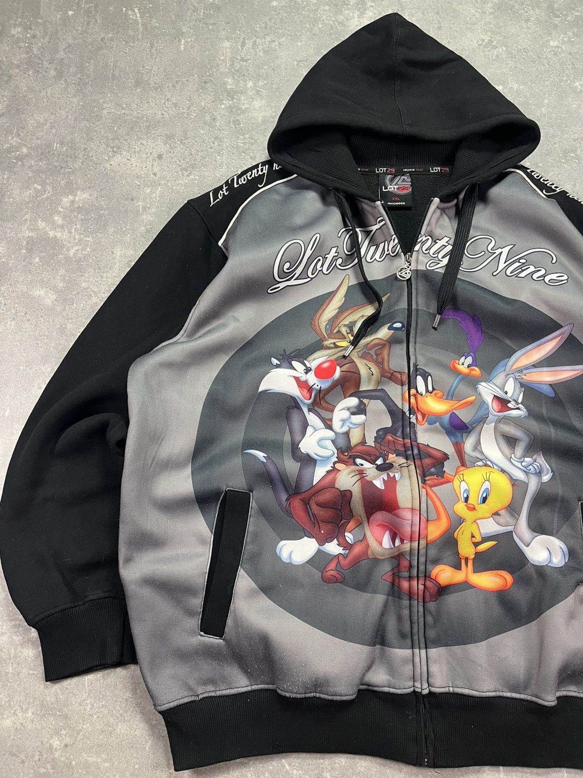 Warner Bros Lot29 Looney Tunes Big Logo Baggy Zip Hoodie XXL Y2K Vintage Size US XXL / EU 58 / 5 - 3 Thumbnail