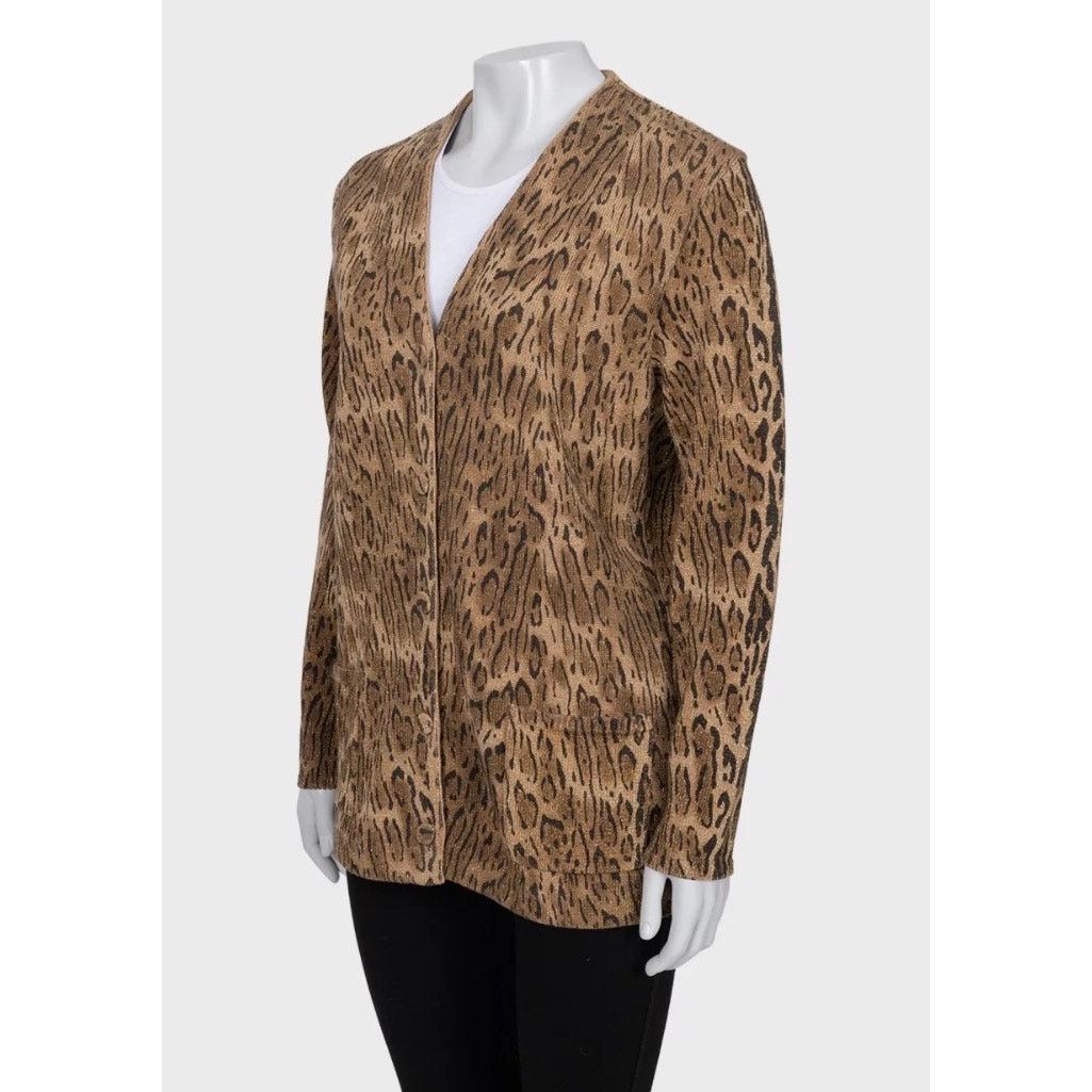 Saint Laurent Paris Saint Laurent Animal Print Wool Blend Cardigan XS Size XS / US 0-2 / IT 36-38 - 2 Thumbnail