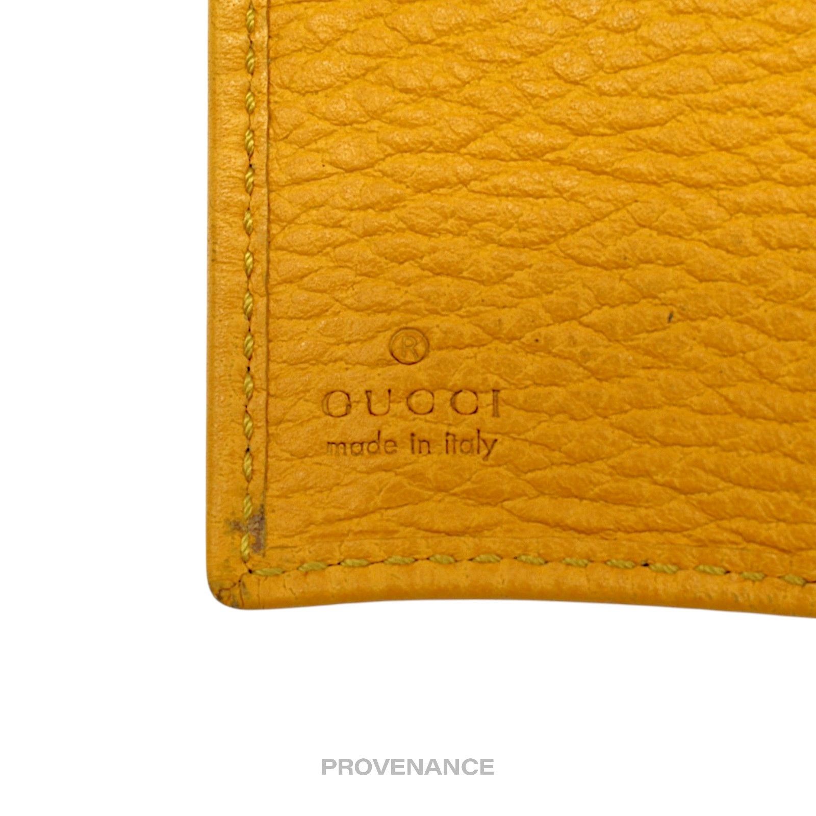 Gucci 🔴 Gucci MII Pocket Organizer Wallet- Yellow Tumbled Leather Size ONE SIZE - 7 Thumbnail