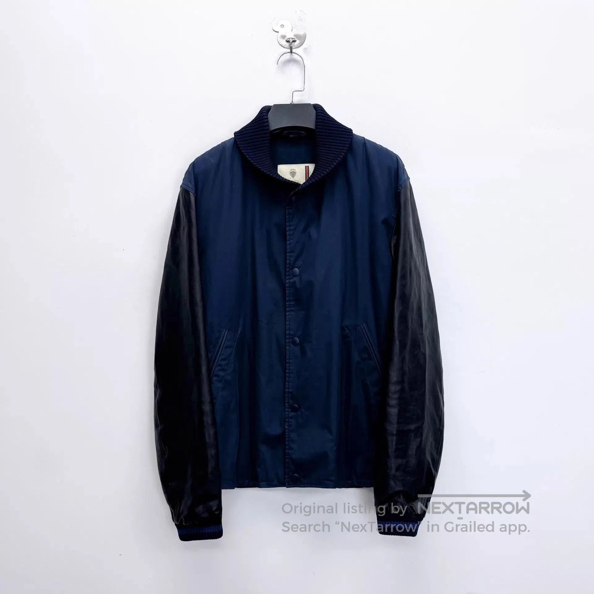 Gucci Blue Bomber Jacket with Contrast Sleeves - Size L. Size US L / EU 52-54 / 3 - 1 Thumbnail