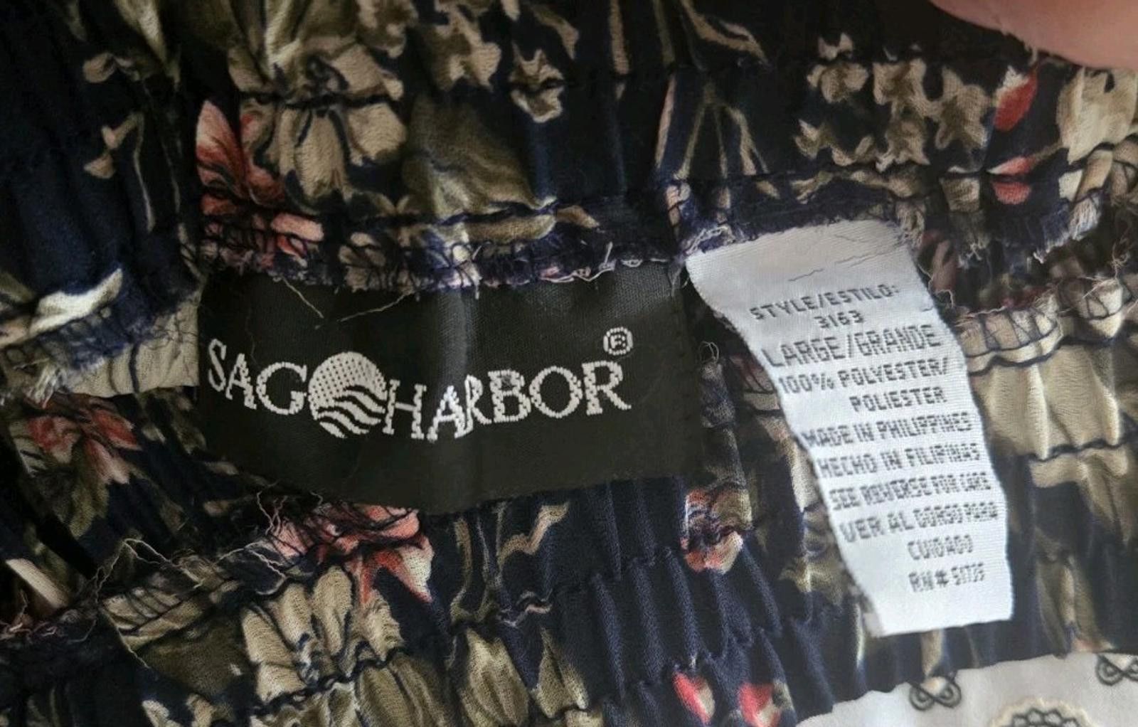 Other Sag Harbor Navy Pink Floral Pull-on Pleated Skirt Womens Lar Size 36" / US 14 / IT 50 - 8 Thumbnail