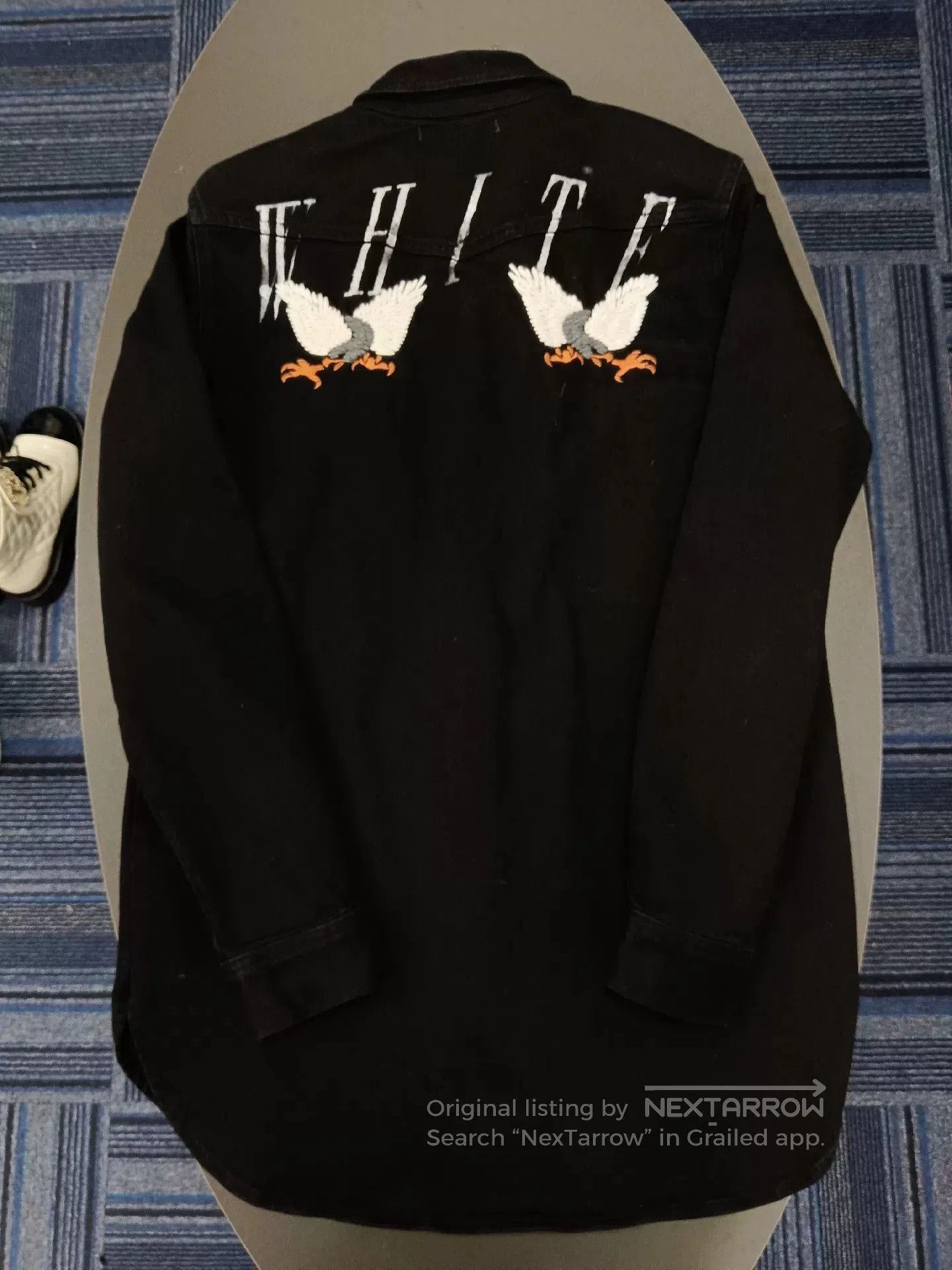 offwhite embroidered black shirt size small.