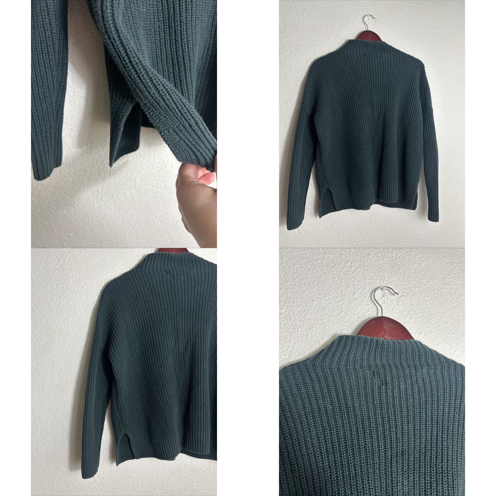 Vintage Max Studio Womens Large Long Sleeve Green Tunic Sweater 100% Cotton Size L / US 10 / IT 46 - 8 Thumbnail