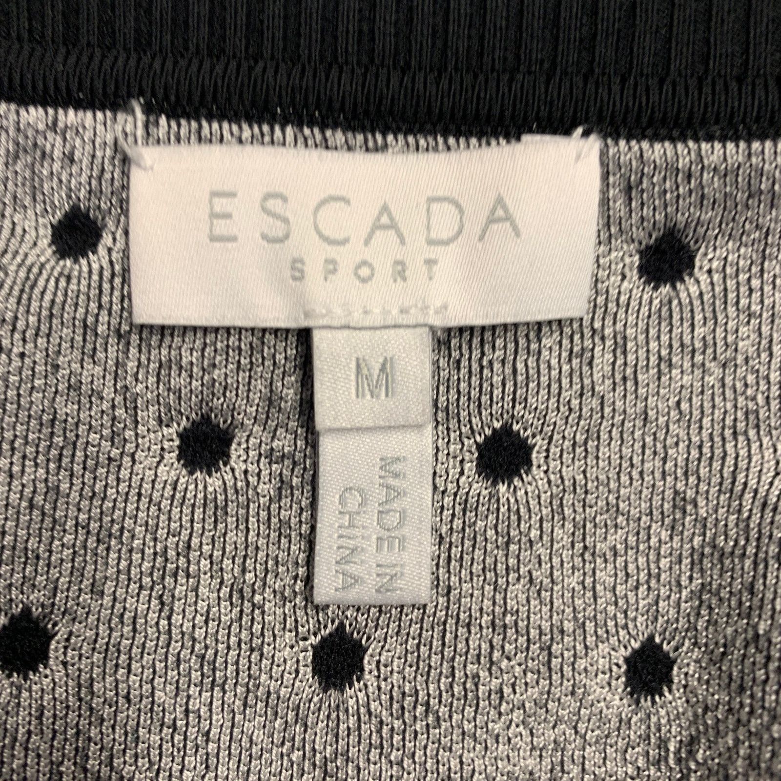 Escada M Black White Viscose Blend Polka Dot 2 Piece Cardigan Set Size M / US 6-8 / IT 42-44 - 13 Thumbnail