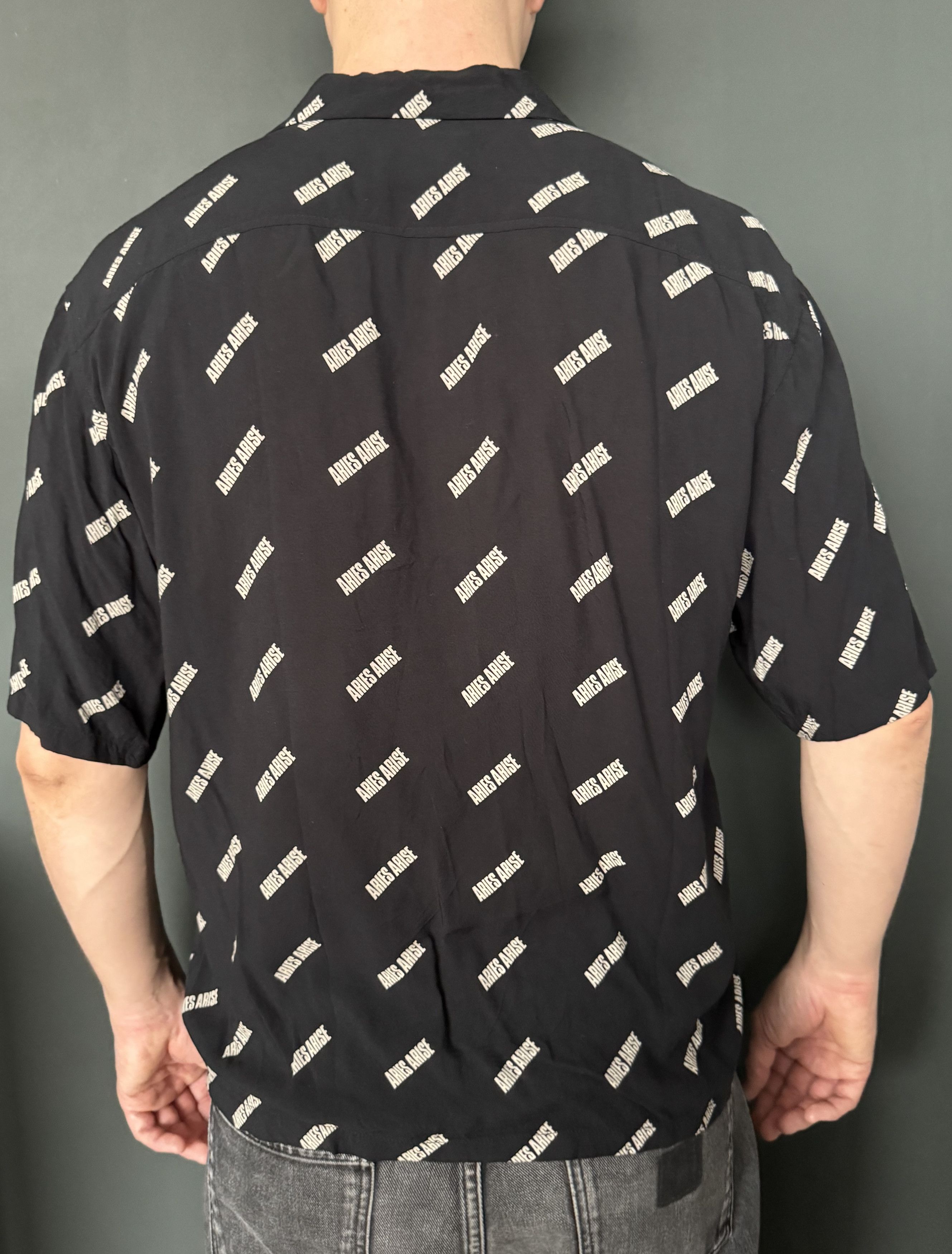 Aries Aries Arise Logo Camp Collar Shirt, Black Size US M / EU 48-50 / 2 - 7 Thumbnail
