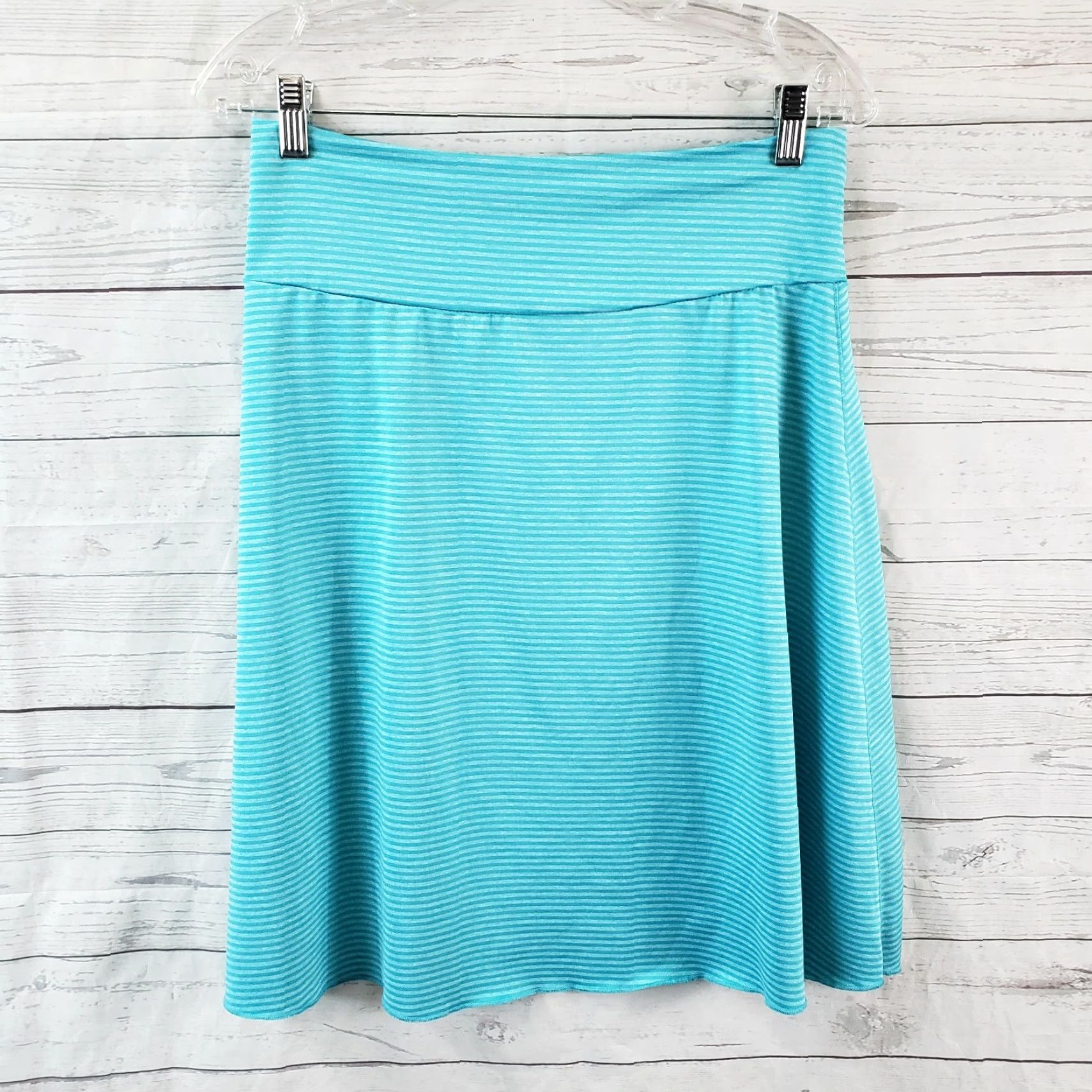 Vintage Tranquility Skirt Womens Small Blue Striped Pull On Size 28" / US 6 / IT 42 - 2 Thumbnail
