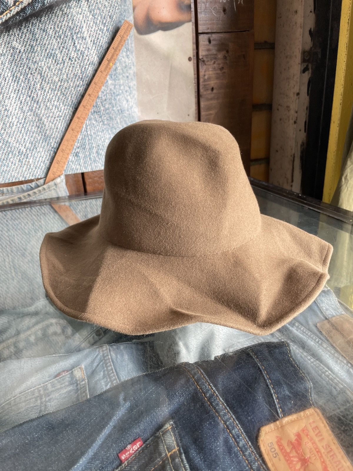 Vintage Rabbit Fur Lapin Fedora Brown Size 57 7 1/8 Made In Italy Size ONE SIZE - 2 Thumbnail