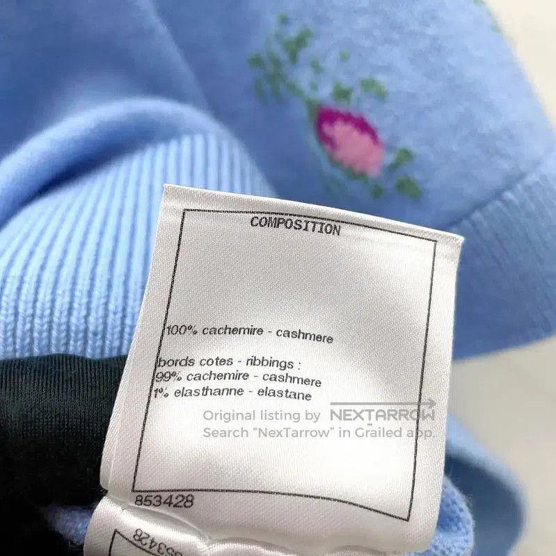 Chanel Chanel Blue Cashmere Short Sleeve T-Shirt . Size S / US 4 / IT 40 - 6 Thumbnail