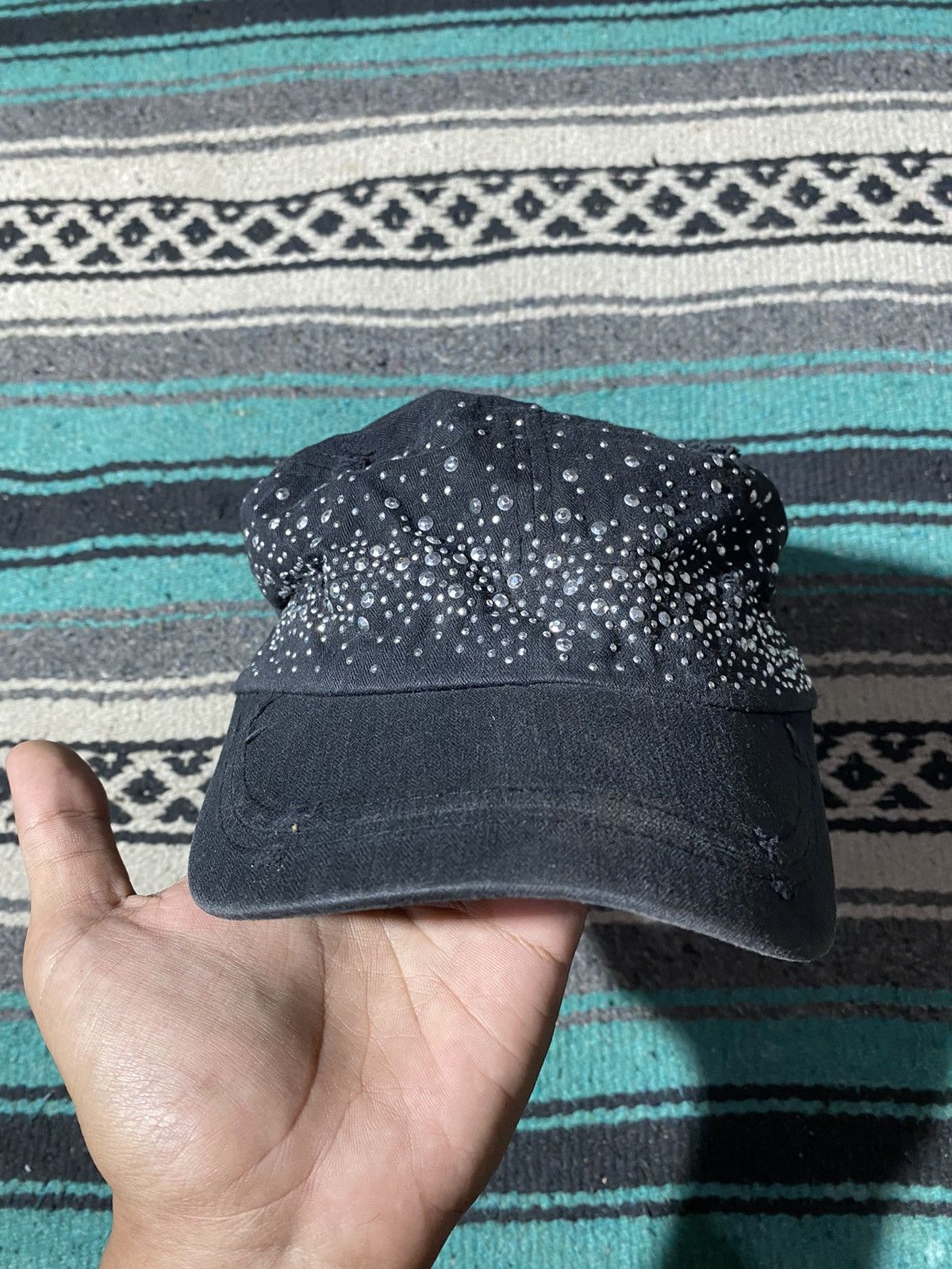 If Six Was Nine Y2K Unknown Studded Emerald Cadet Cap Size ONE SIZE - 5 Thumbnail