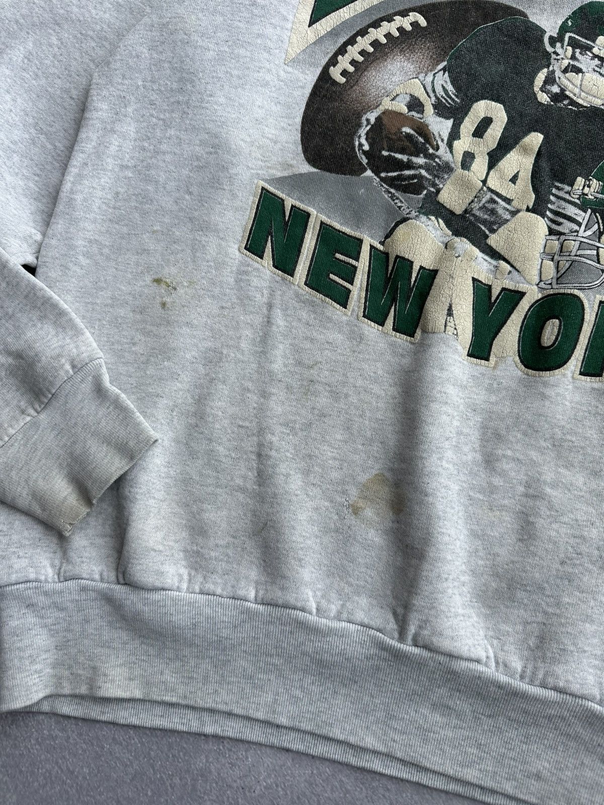 NFL Vintage NFL New York Jets Grey Crewneck Sweatshirt 90s Sz XL Size US XL / EU 56 / 4 - 13 Thumbnail